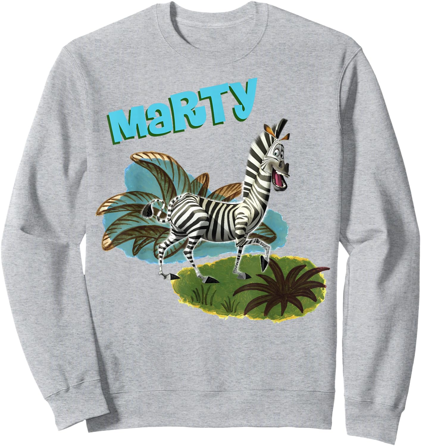 Madagascar Marty Painted Grass Poster Sweatshirt - Sweatshirt | Ash