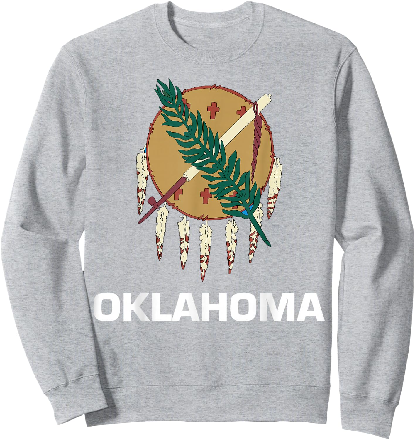 Oklahoma OK state Flag USA T Shirt Sweatshirt - Sweatshirt | Ash