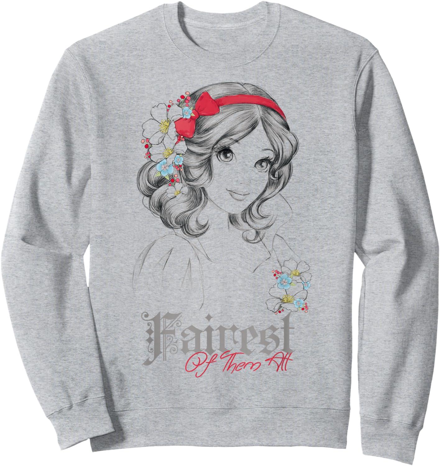 Disney Snow White Fairest Of Them All Modern Princess Sketch Sweatshirt - Sweatshirt | Ash