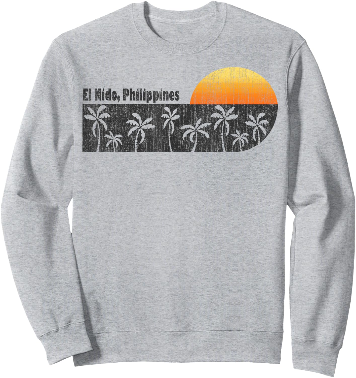 Retro El Nido Philippines Sweatshirt - Sweatshirt | Ash