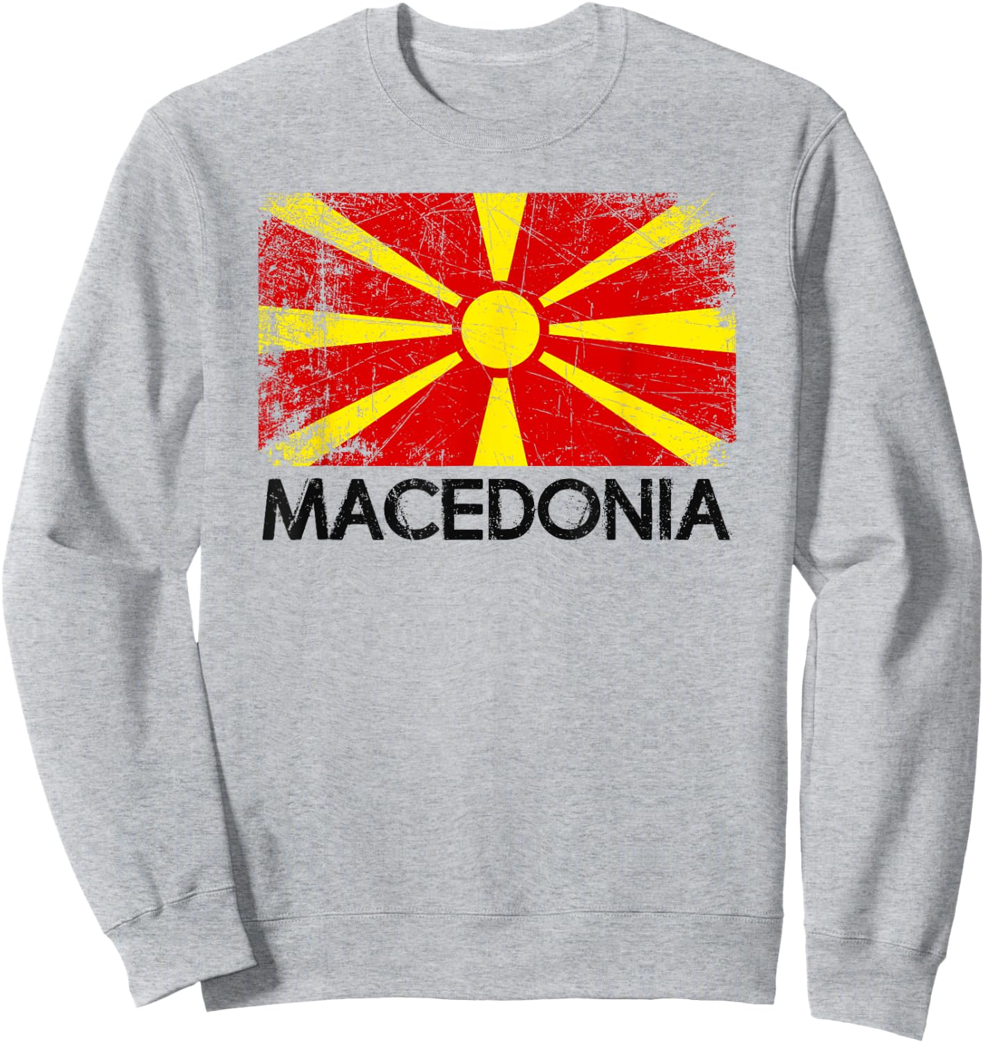 Macedonian Flag | Vintage Made In Macedonia Gift Sweatshirt - Sweatshirt | Ash