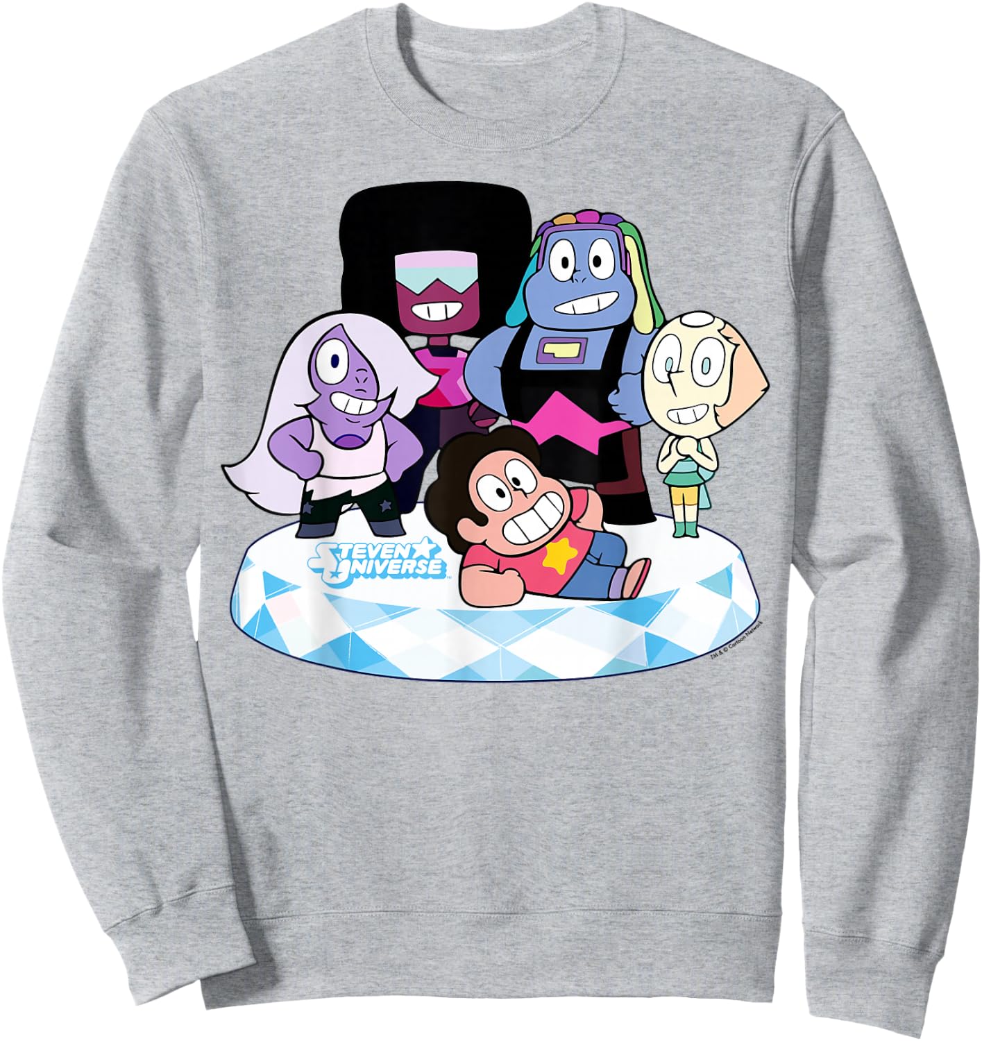 Stevens Universe Group Shot of All Gems Graphic Sweatshirt - Sweatshirt | Ash