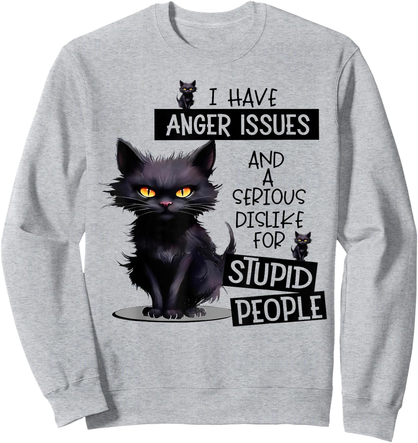 Cat I Have Anger Issues And A Serious Dislike For Stupid Men Women Sweatshirt - Sweatshirt | Ash