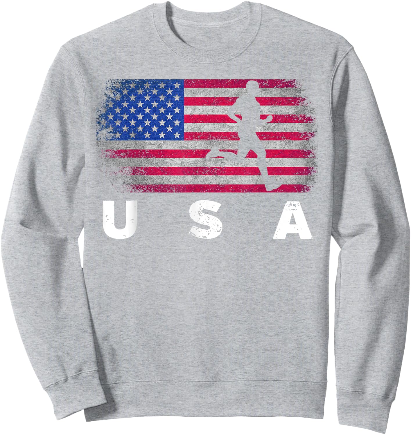 American Flag Track & Field - Cute Field Running Shirt Gift Sweatshirt - Sweatshirt | Ash