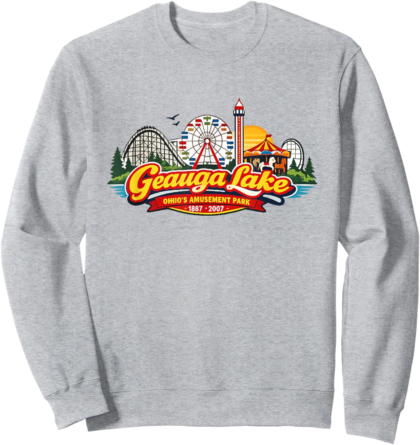 Geauga Lake Ohio Amusement Park Nostalgia Sweatshirt - Sweatshirt | Ash