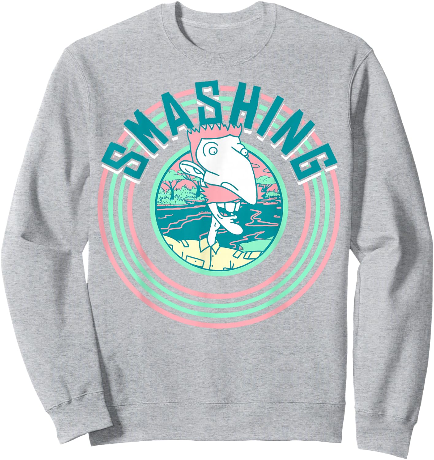 The Wild Thornberrys Nigel Smashing Retro Circle Logo Sweatshirt - Sweatshirt | Ash