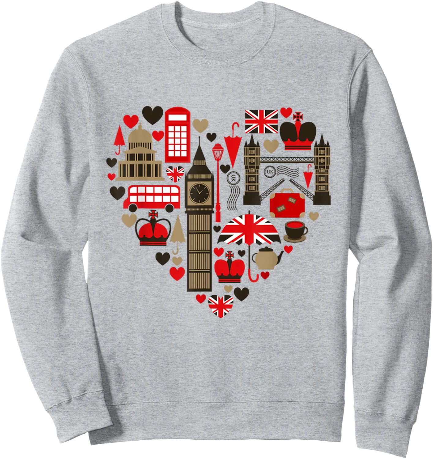Vintage London I Love Travel Wanderlust Union Jack Sweatshirt - Sweatshirt | Ash