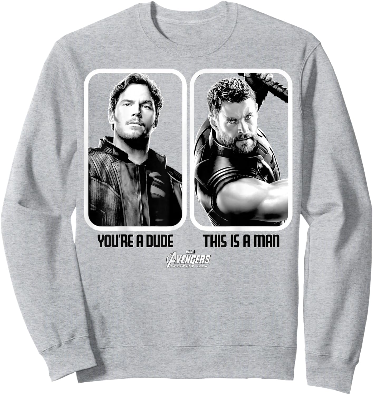 Marvel Infinity War Star-Lord Thor is A Man Graphic Sweatshirt - Sweatshirt | Ash