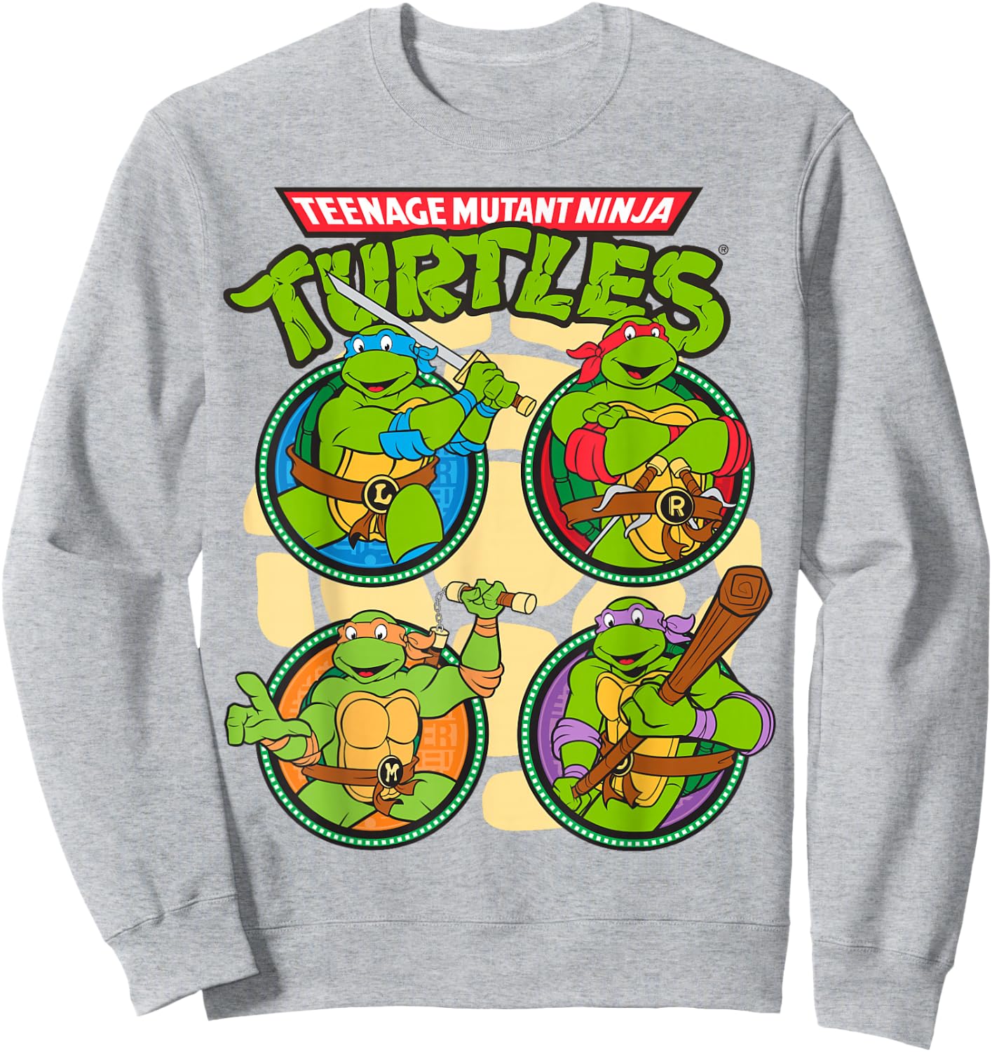 Teenage Mutant Ninja Turtles Circular Design Sweatshirt - Sweatshirt | Ash