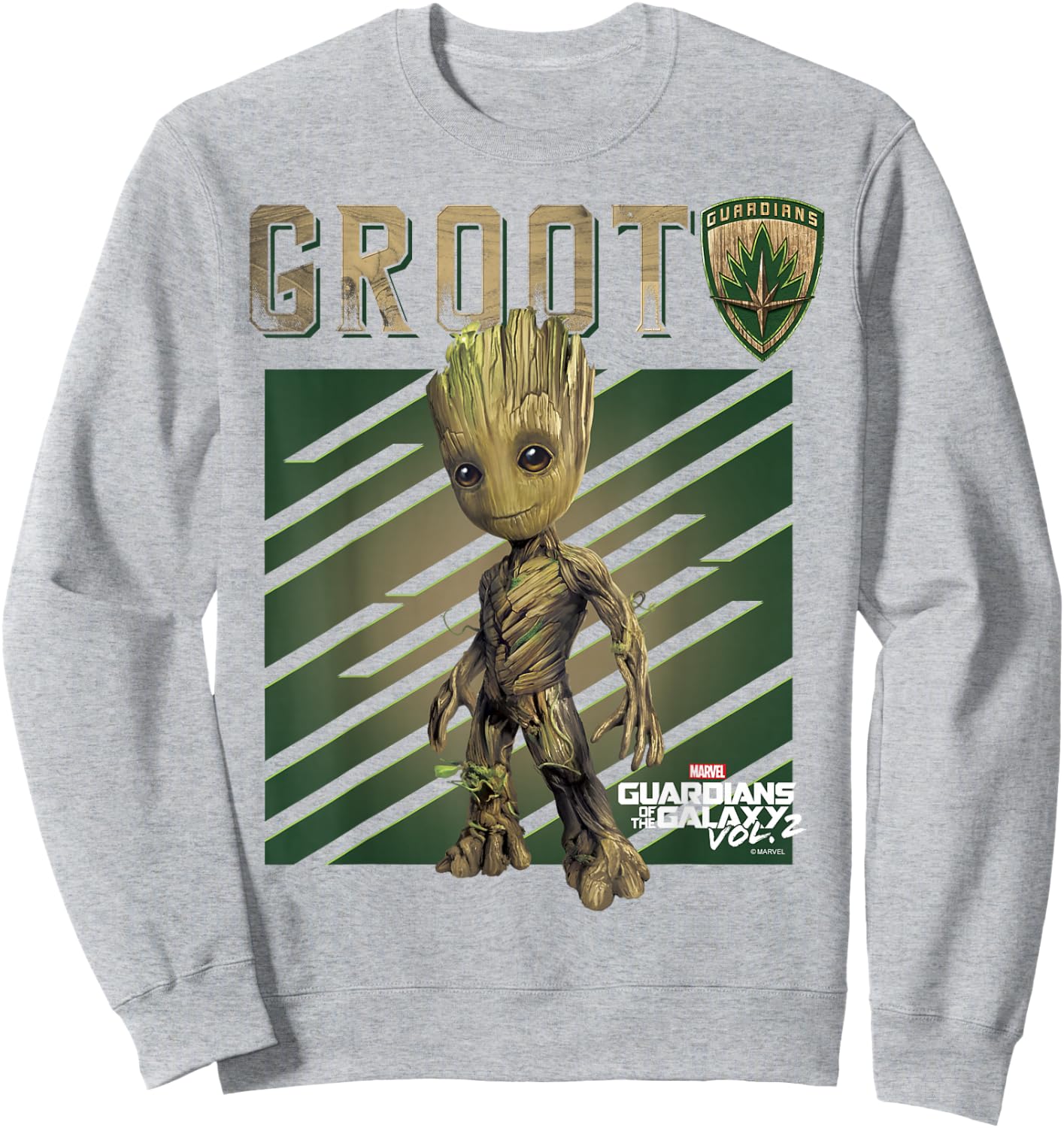 Marvel Guardians Vol. 2 Baby Groot Shield Graphic C1 Sweatshirt - Sweatshirt | Ash