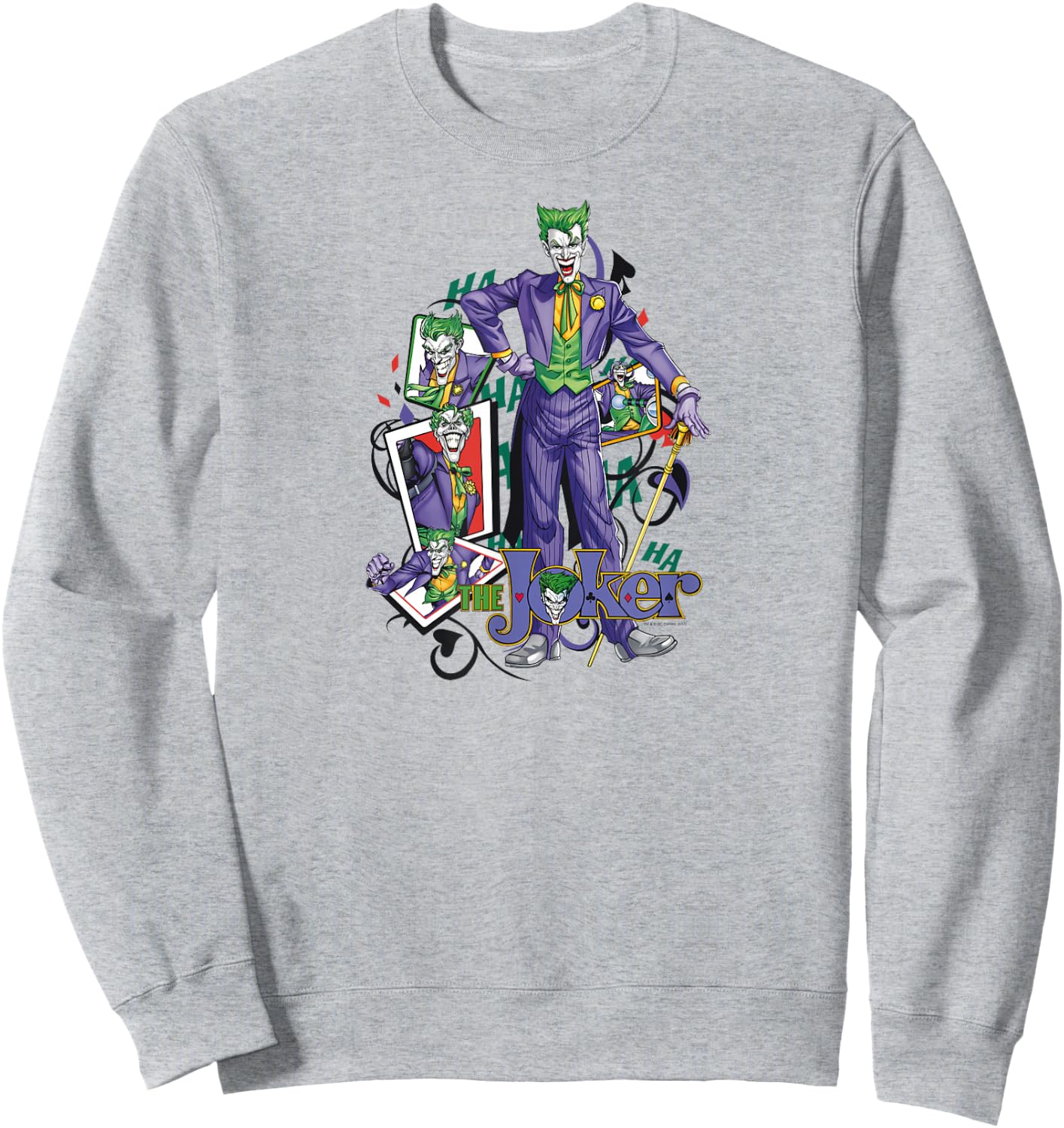 Batman the Joker Wild Cards Sweatshirt - Sweatshirt | Ash