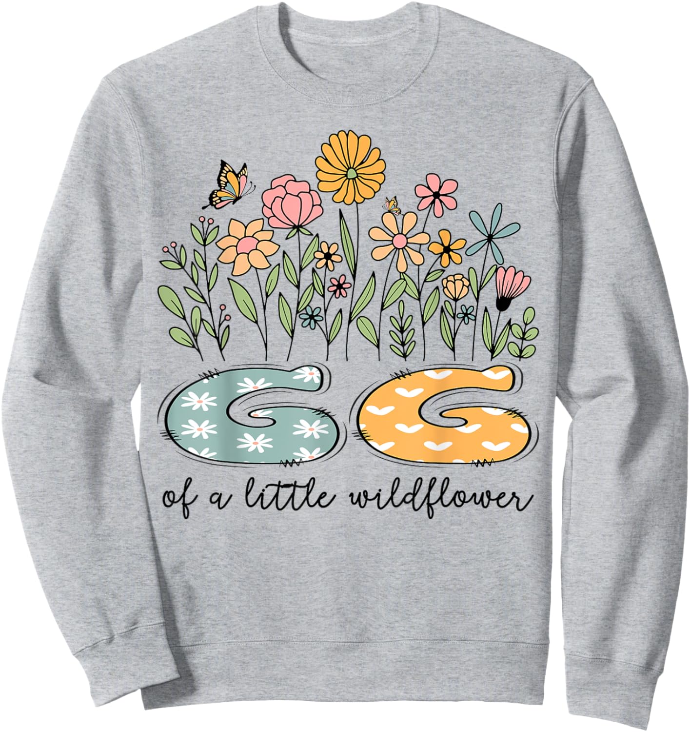 GG Of The Little Wildflower Baby Birthday Floral Sweatshirt - Sweatshirt | Ash