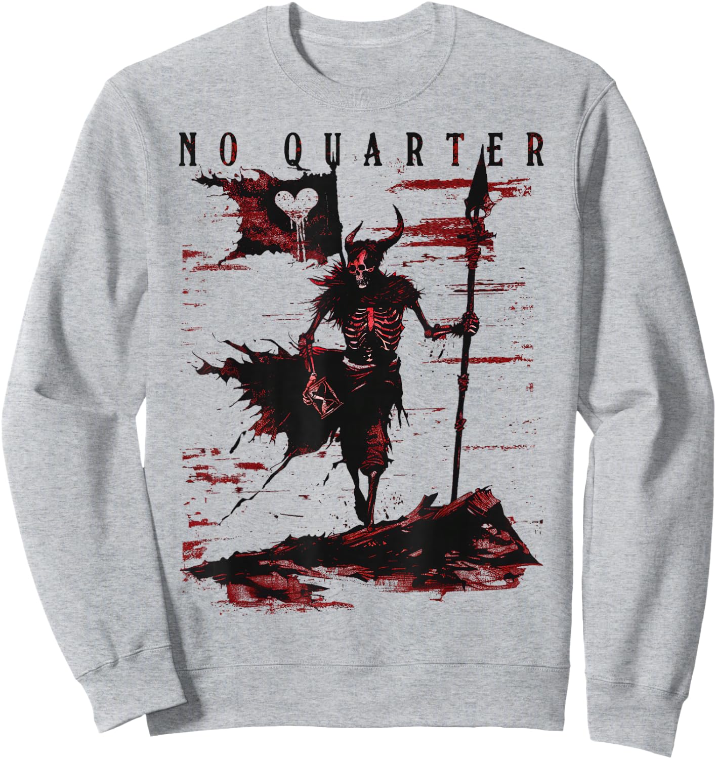 Blackbeard Flag: No Quarter Sweatshirt - Sweatshirt | Ash