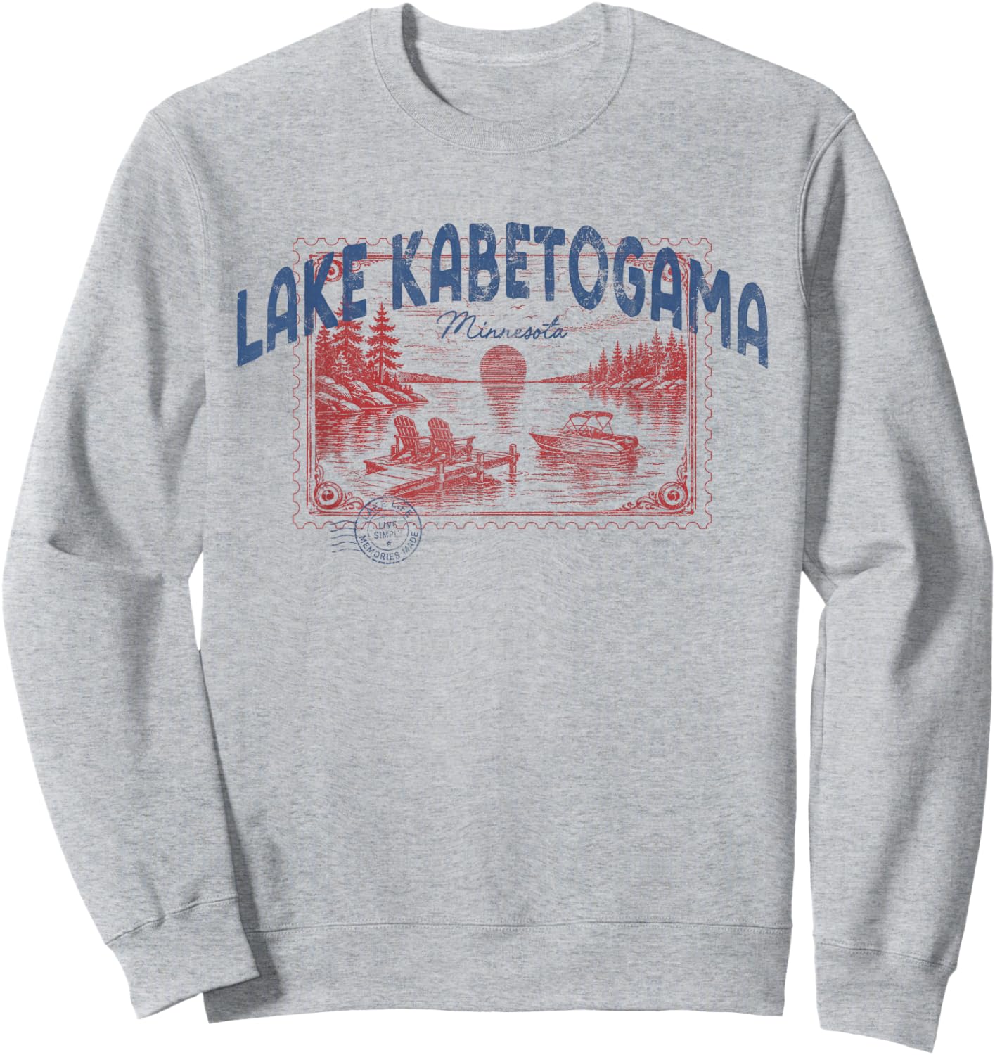 Lake Kabetogama Minnesota Outdoors Vintage Sweatshirt - Sweatshirt | Ash