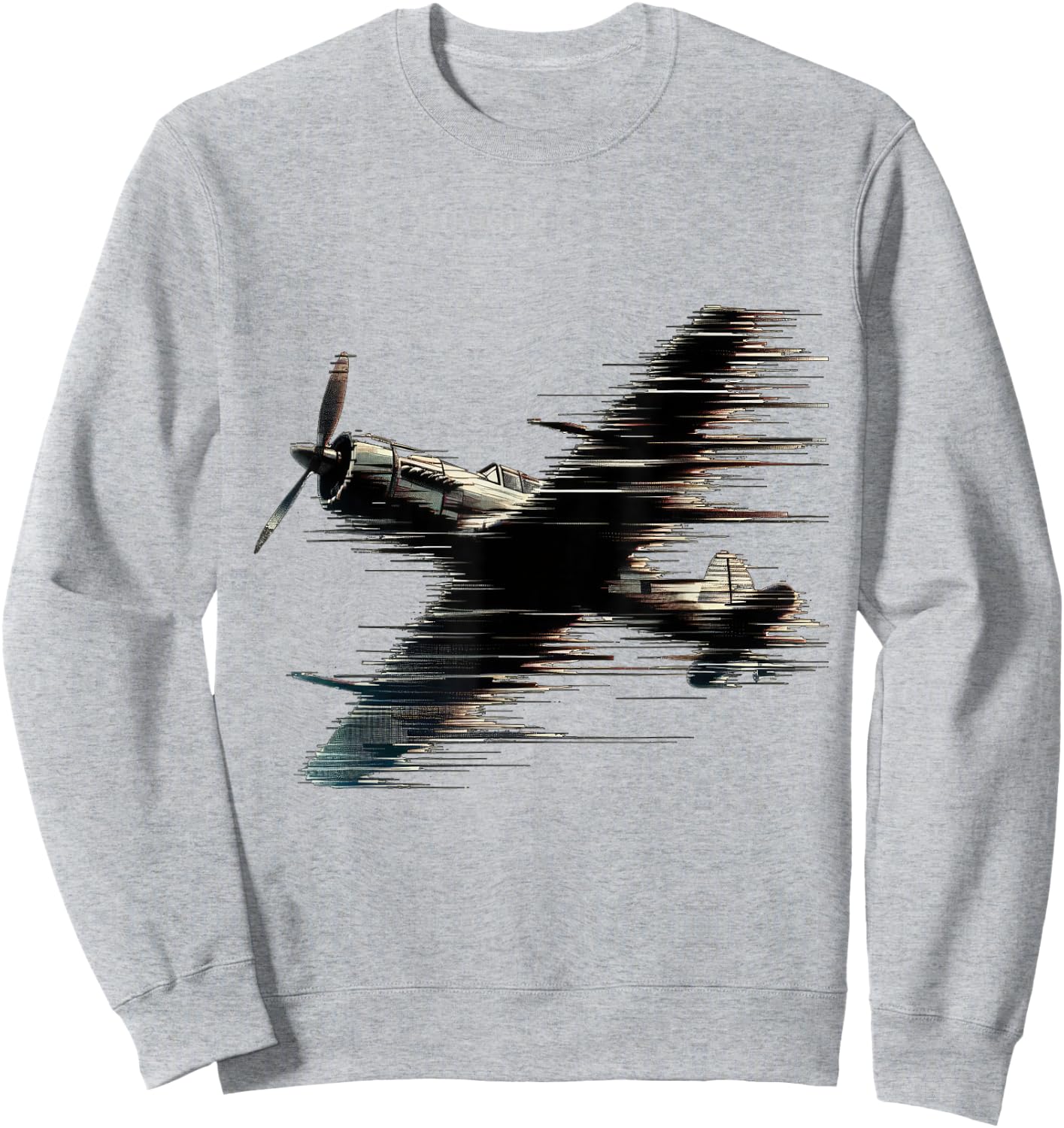 WW2 Airplane Noisy Jitter Vintage Aviation Sweatshirt - Sweatshirt | Ash