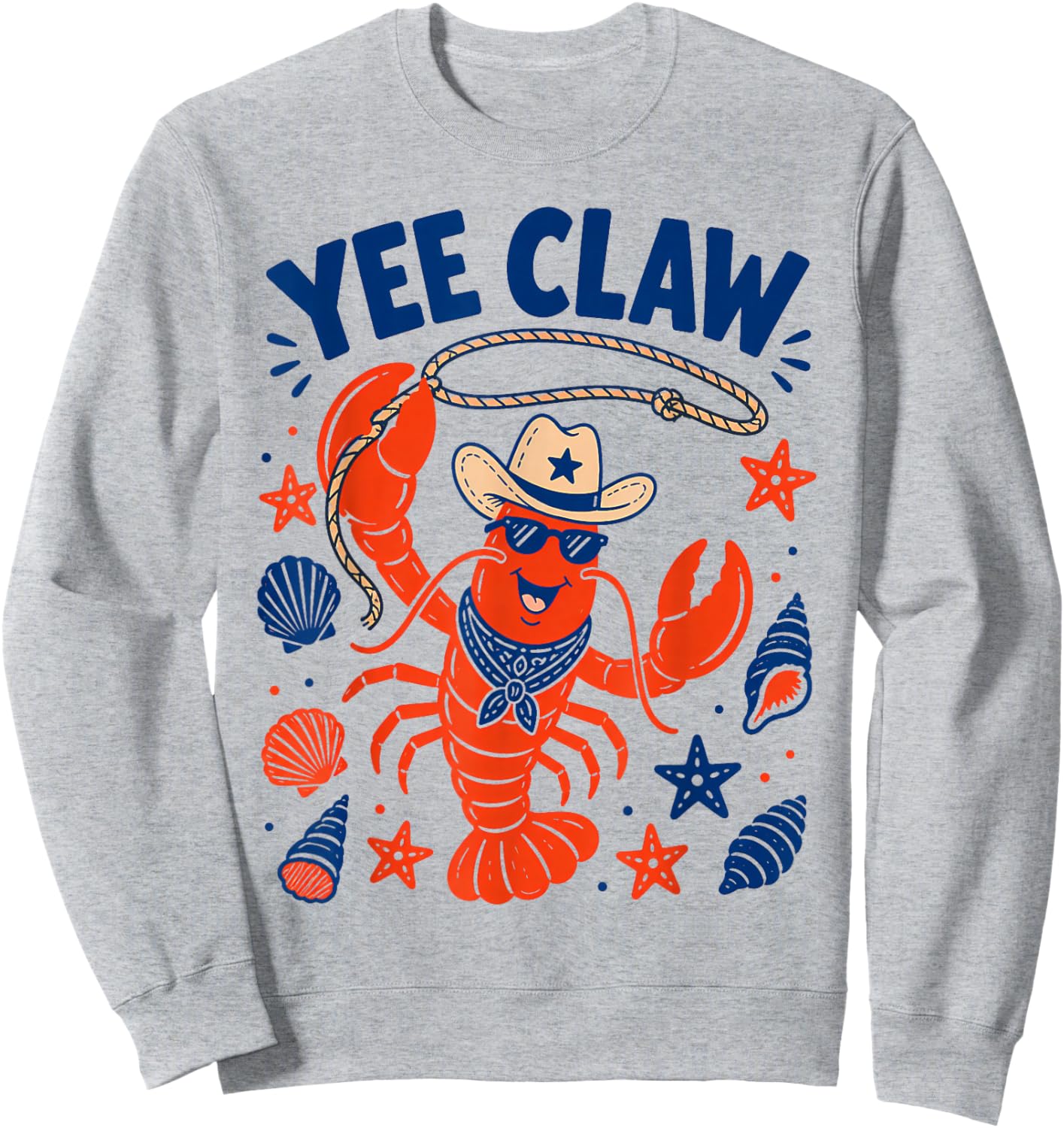 Funny Lobster Yee Claw Crawfish Seafood Festival Summer Sweatshirt - Sweatshirt | Ash