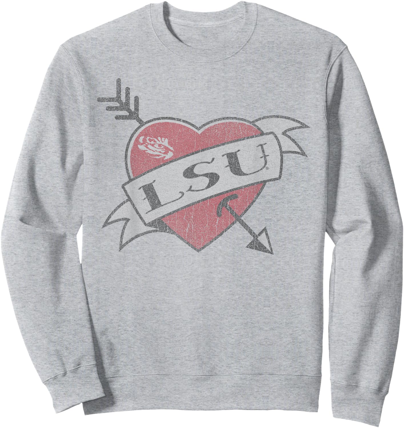 LSU Tigers Valentine Soft Gray Officially Licensed Sweatshirt - Sweatshirt | Ash