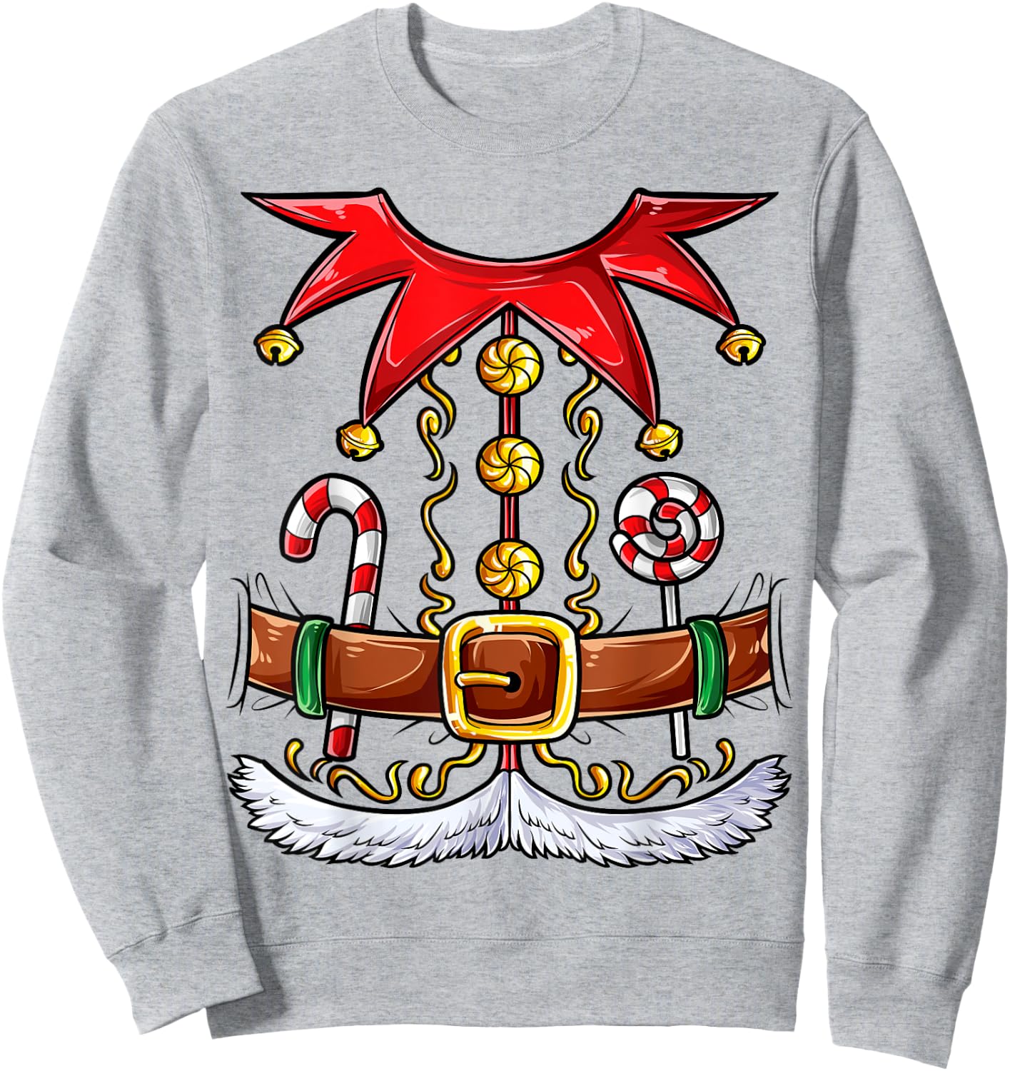 Elf Costume Christmas Elves Boys Girls Funny Xmas Holiday Sweatshirt - Sweatshirt | Ash