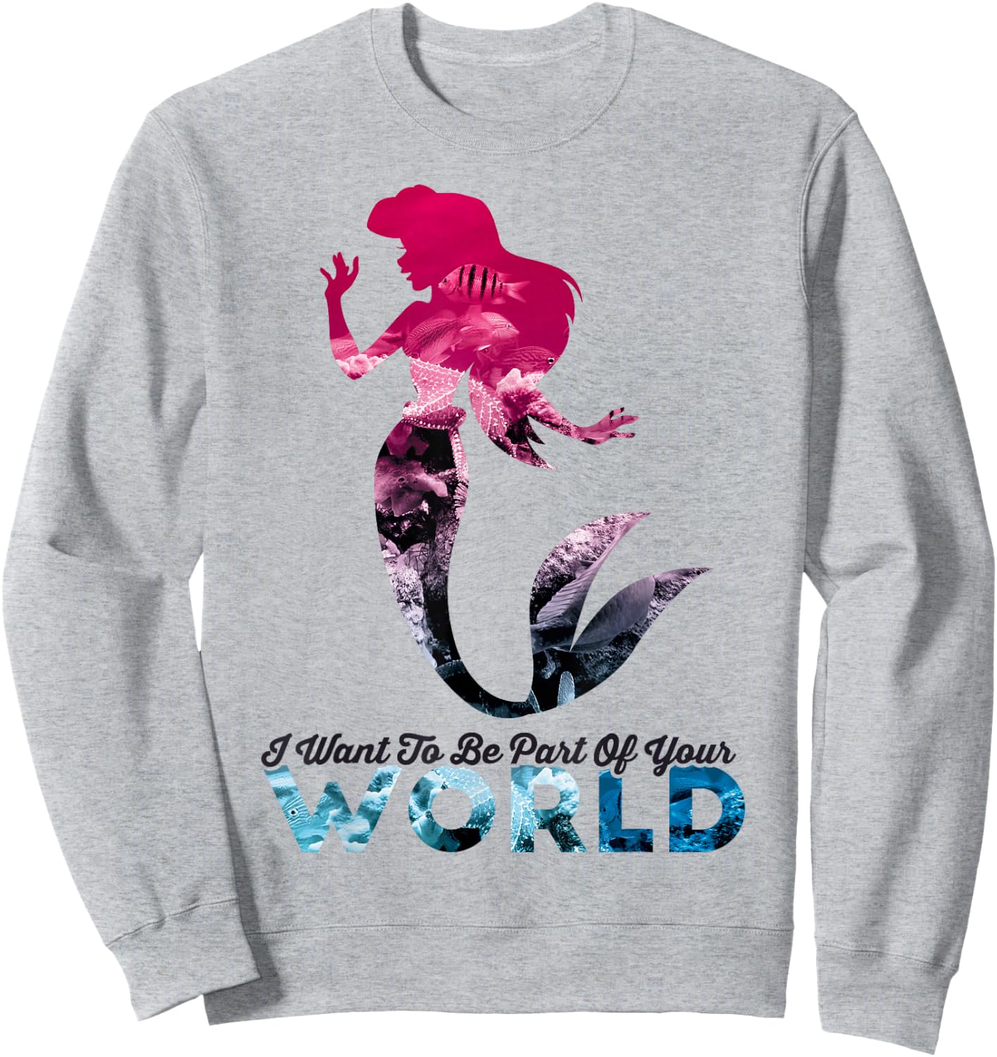 Disney The Little Mermaid Part Of Your World Ariel Collage Sweatshirt - Sweatshirt | Ash