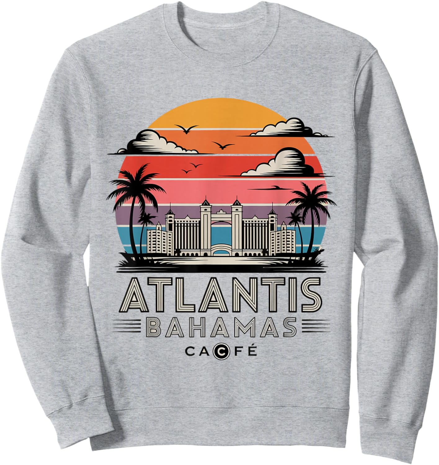 Vintage Atlantis Bahamas Skyline Cafe Sweatshirt - Sweatshirt | Ash