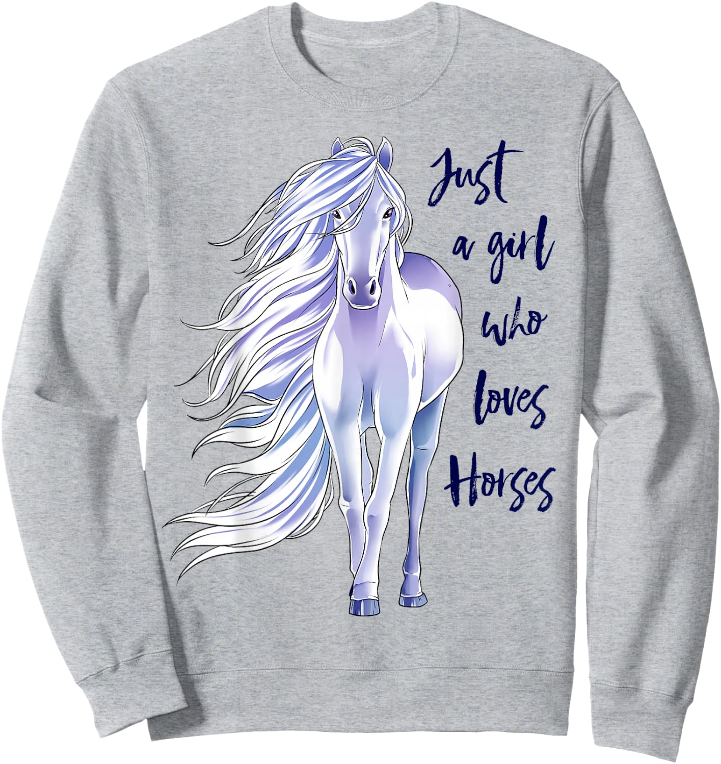 Horse Just a Girl Who Loves Horseback Riding Equestrian Farm Sweatshirt - Sweatshirt | Ash