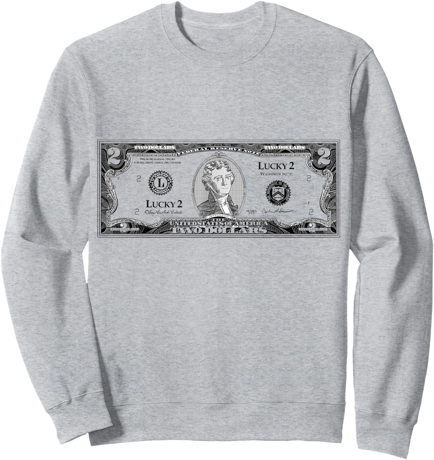 Two Dollar Bill Sweatshirt - Sweatshirt | Ash