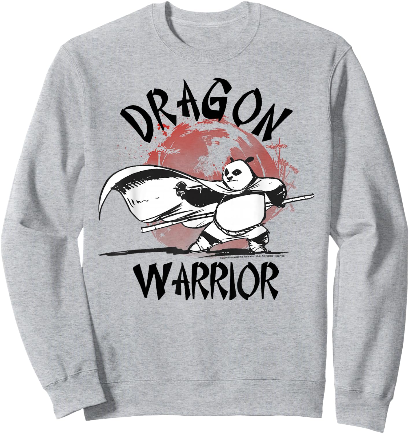 Kung Fu Panda Dragon Warrior Action Pose Portrait Sweatshirt - Sweatshirt | Ash