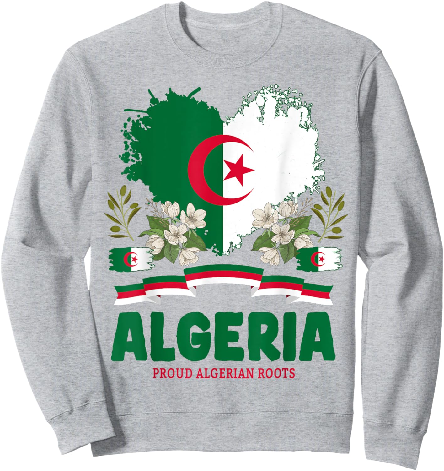 Algeria Flag Themed Outfit Idea For Kids Algerian Heritage Sweatshirt - Sweatshirt | Ash