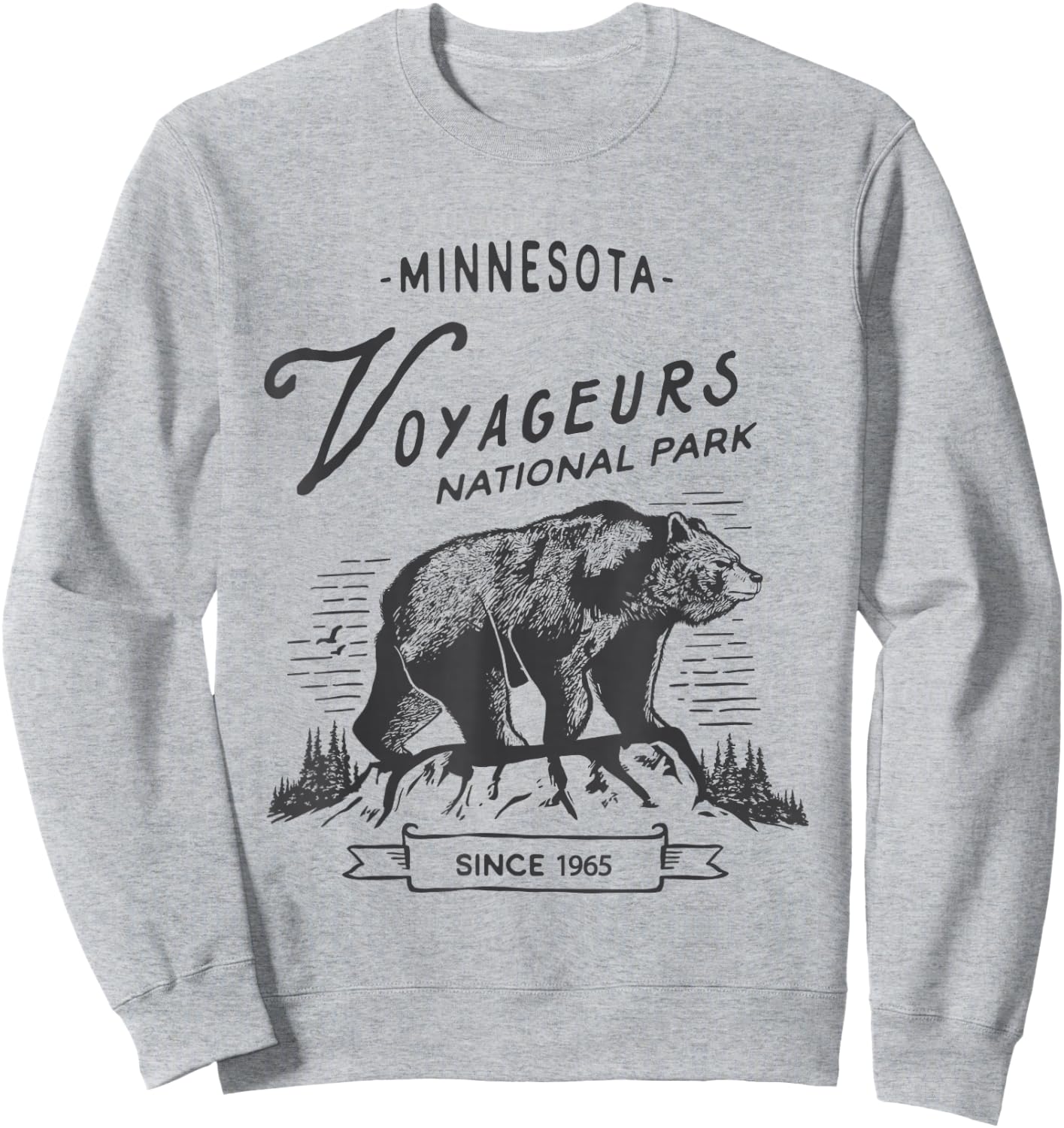 Vintage Voyageurs National Park Shirt Retro Bear Minnesota Sweatshirt - Sweatshirt | Ash