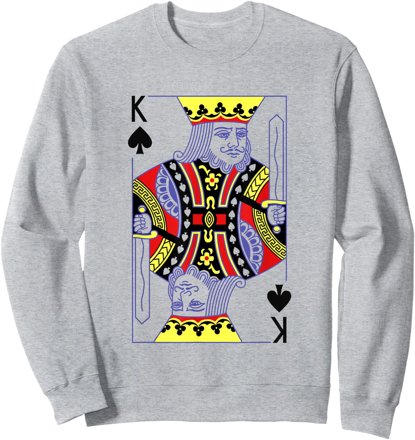 King Of Spades Deck Of Cards Group Costume Halloween Casino Sweatshirt - Sweatshirt | Ash