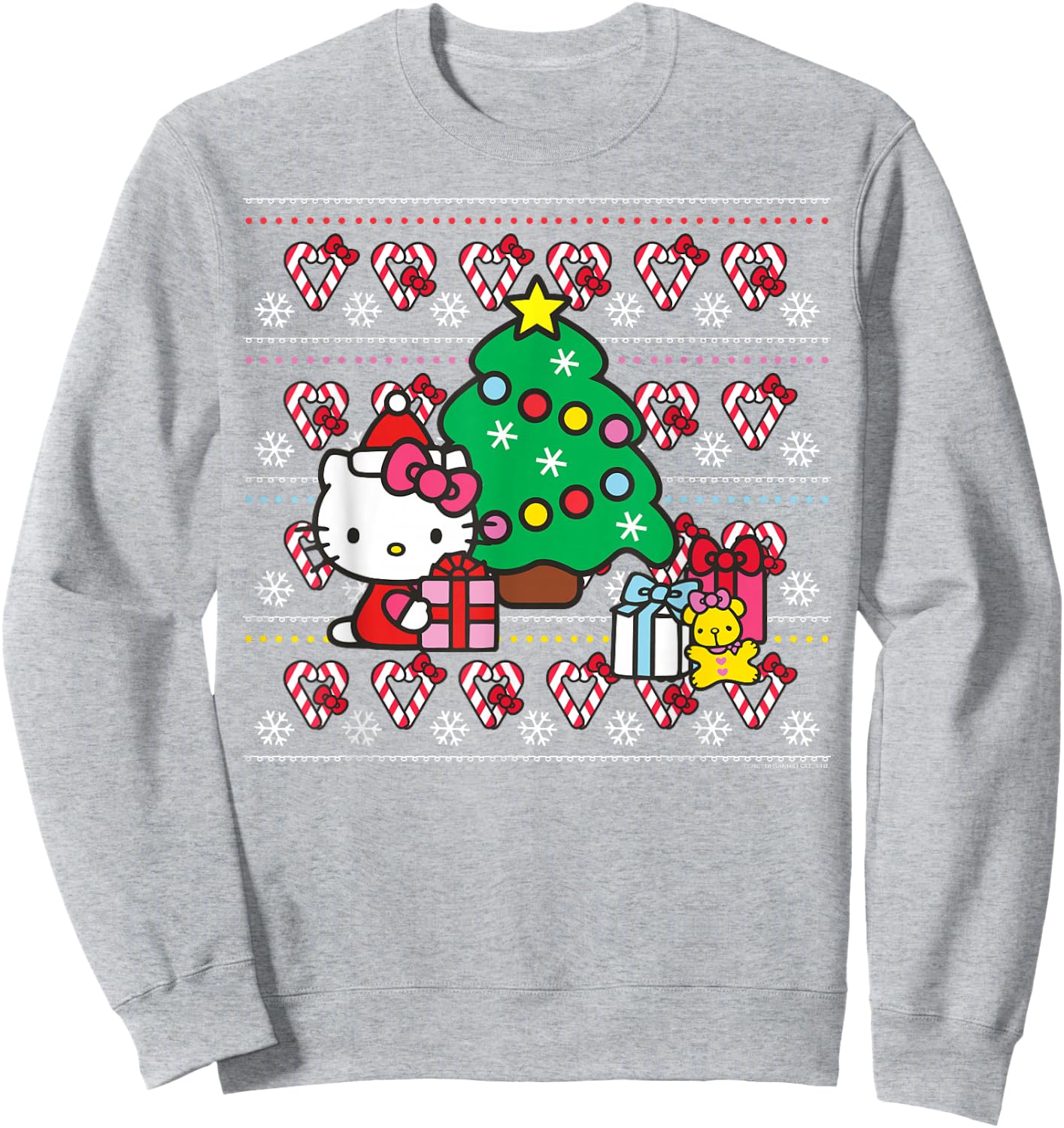 Hello Kitty Candy Cane Christmas Sweater Shirt Sweatshirt - Sweatshirt | Ash