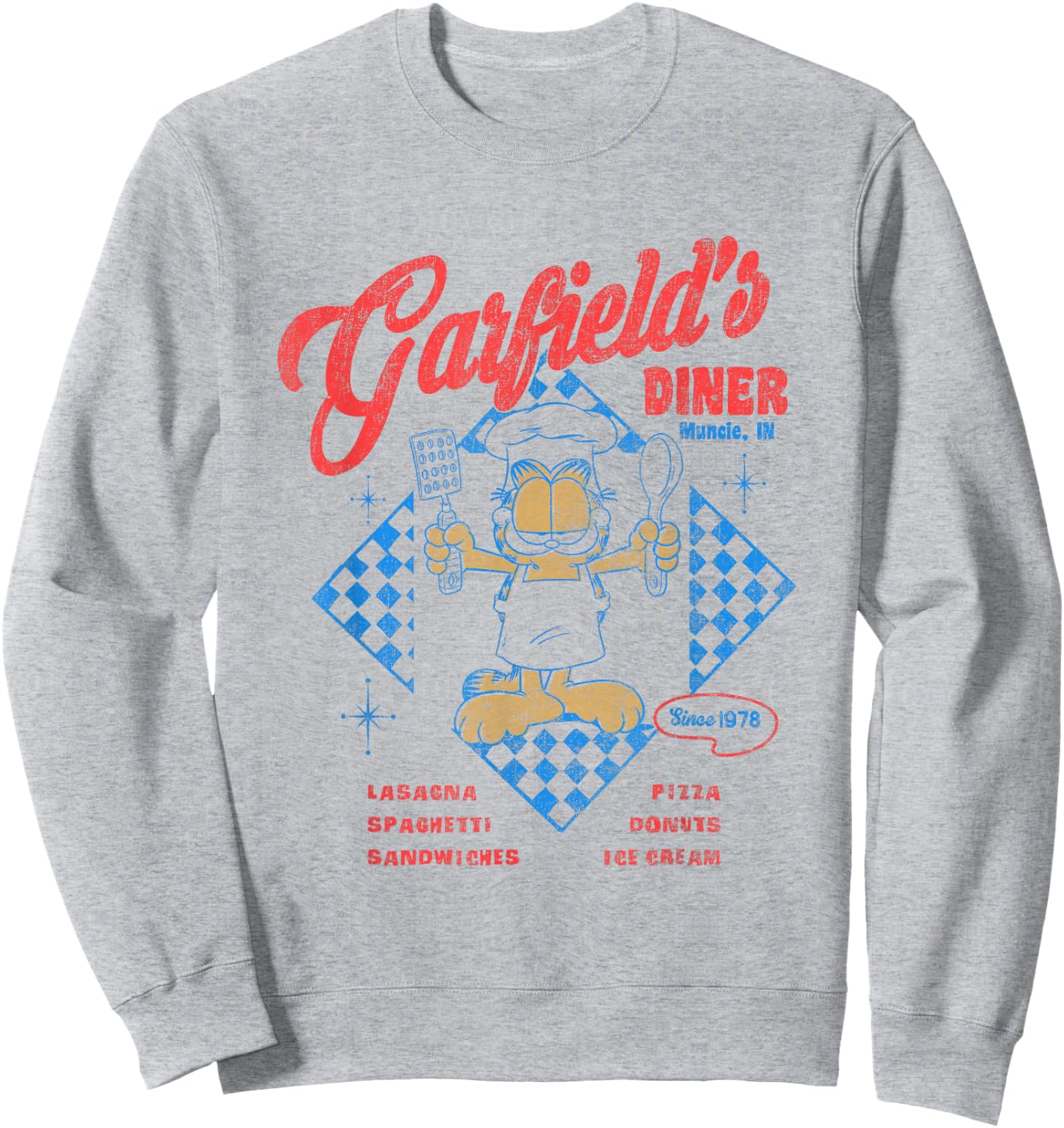 Garfield Diner Vintage Retro Restaurant Since 1978 Sweatshirt - Sweatshirt | Ash