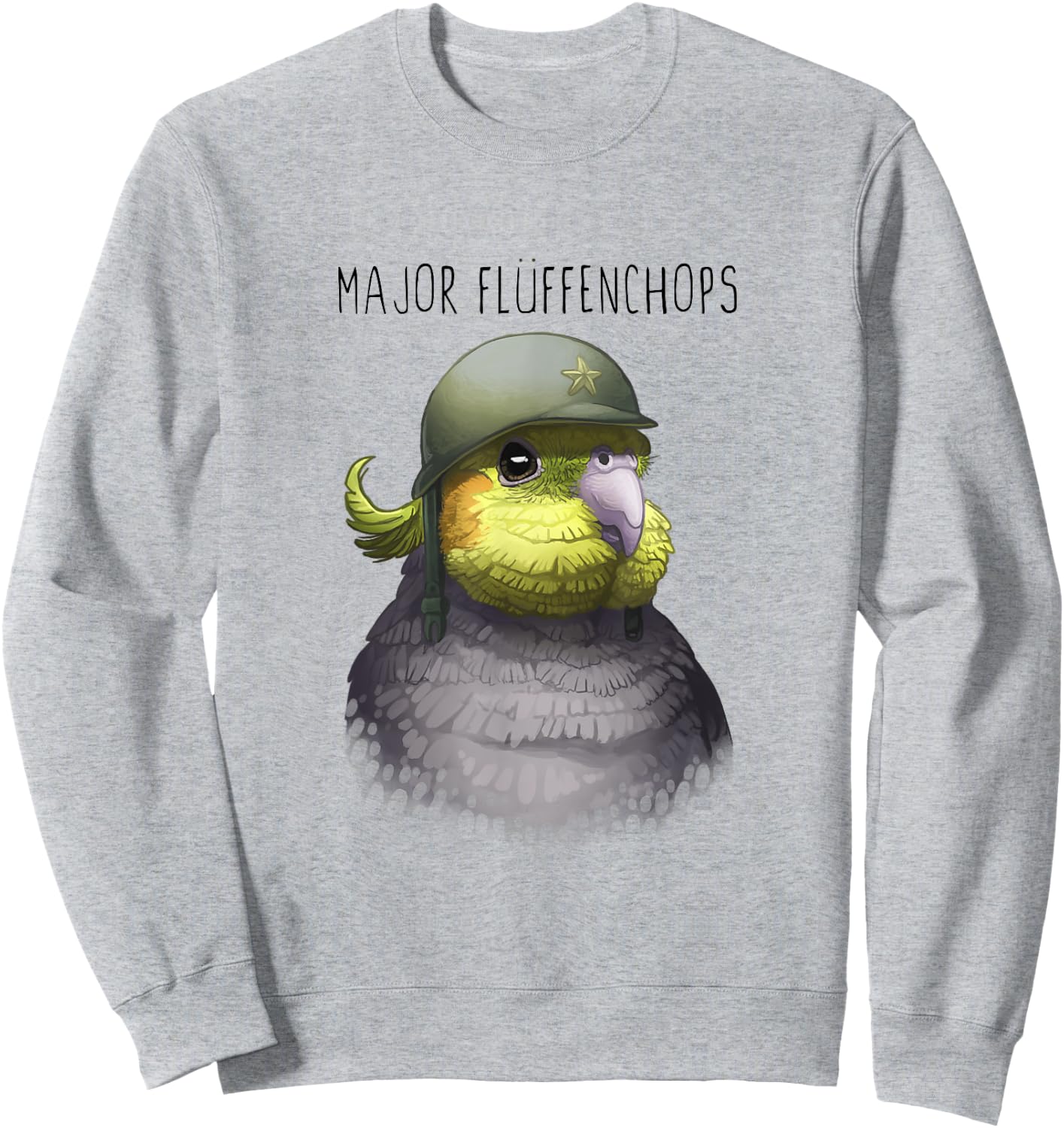 Major Fluffenchops Cockatiel Sweatshirt - Sweatshirt | Ash