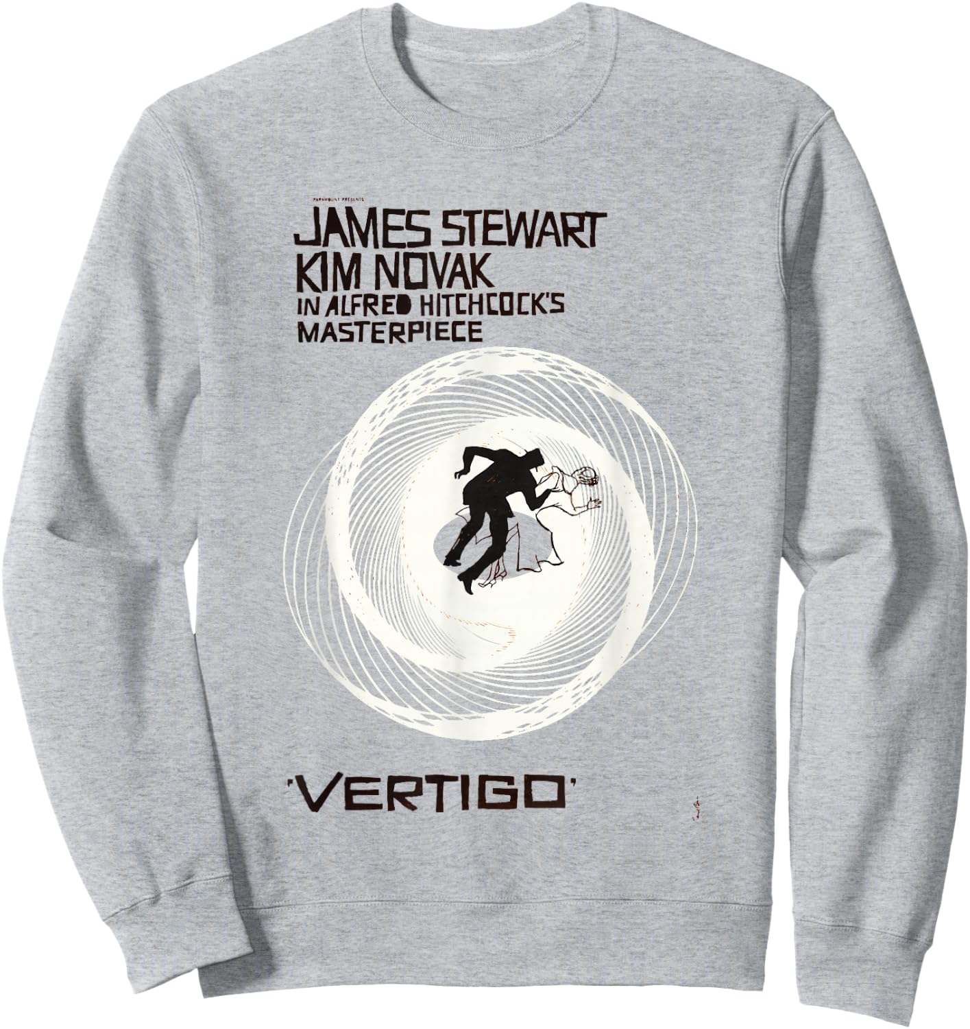 Vertigo Vintage Movie Poster, Noir Thriller Acrophobia Film Sweatshirt - Sweatshirt | Ash