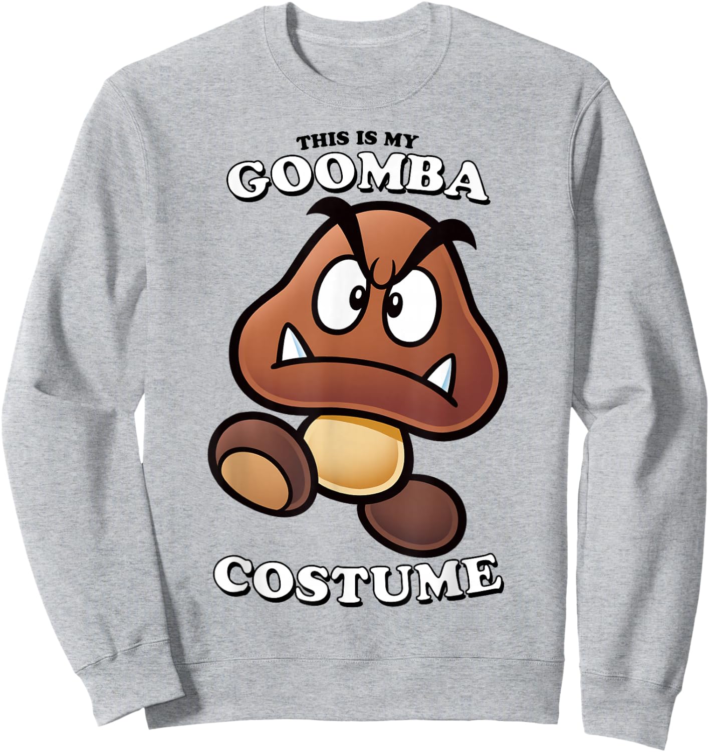 Super Mario Bros Halloween This Is My Goomba Costume Sweatshirt - Sweatshirt | Ash