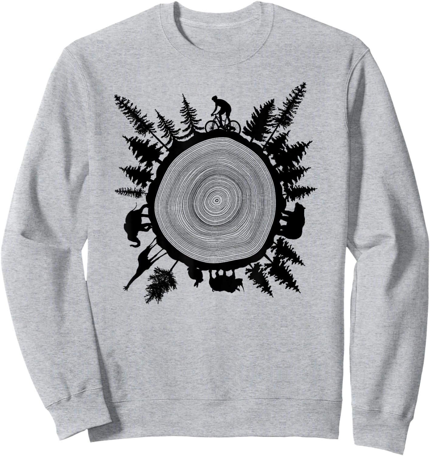Into The Woods - Tree Ring T Shirt Design Sweatshirt - Sweatshirt | Ash