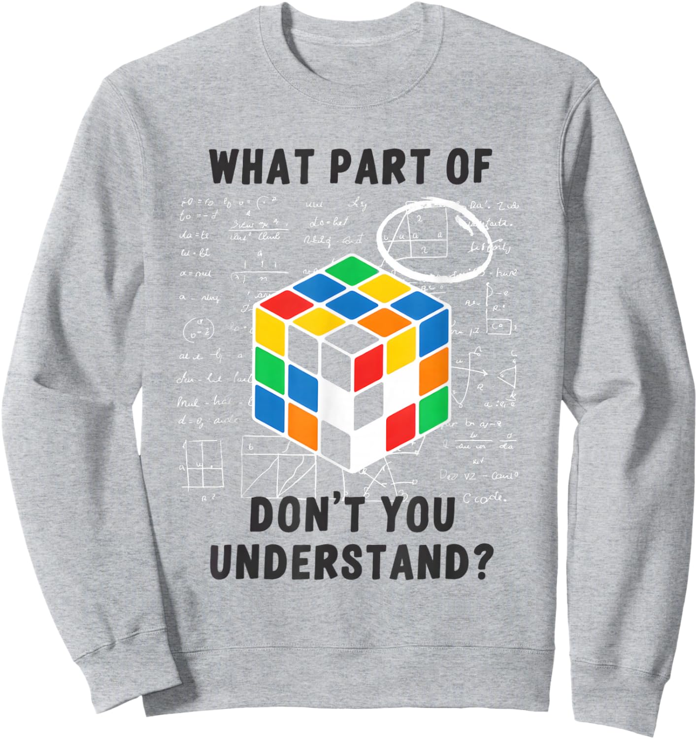 What Part of Don't You Understand Funny Speed Cubing Math Sweatshirt - Sweatshirt | Ash