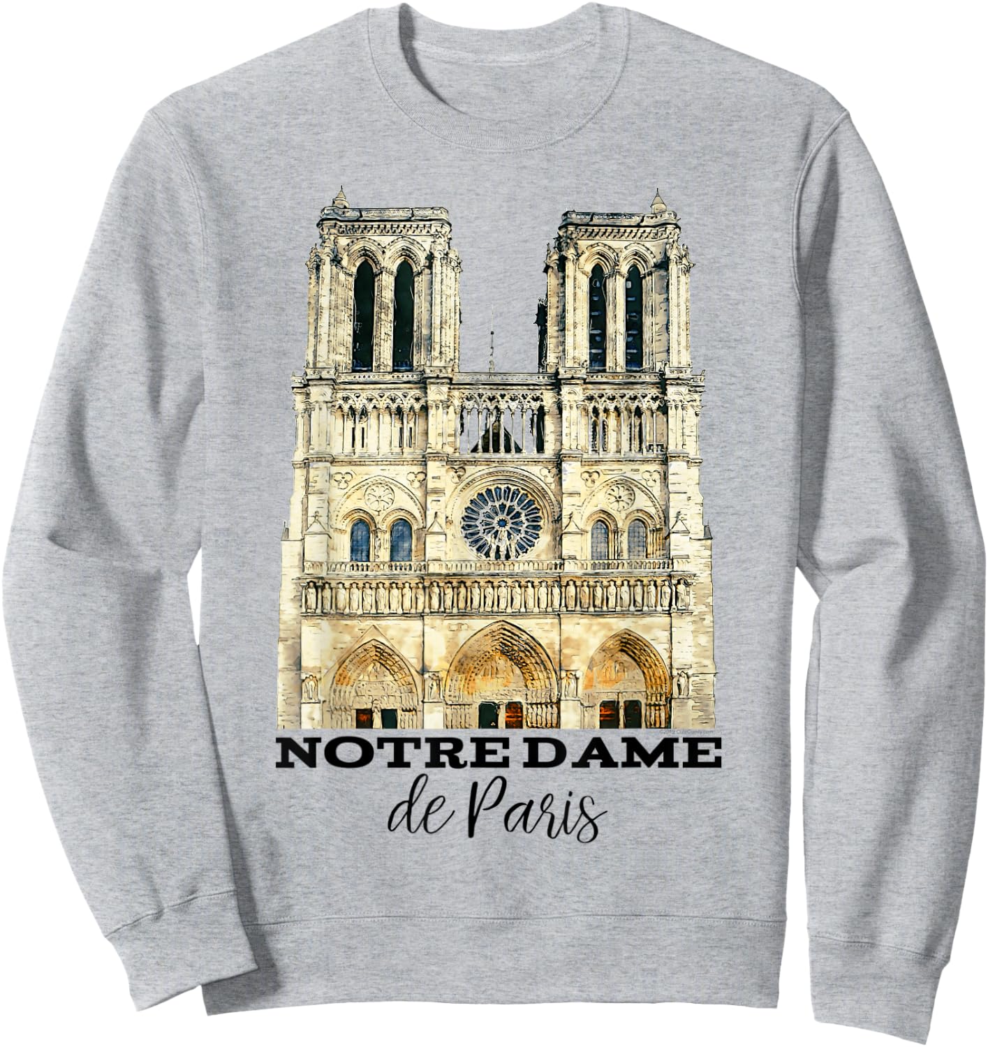Notre-Dame de Paris Souvenir Shirt France French Cathedral Sweatshirt - Sweatshirt | Ash