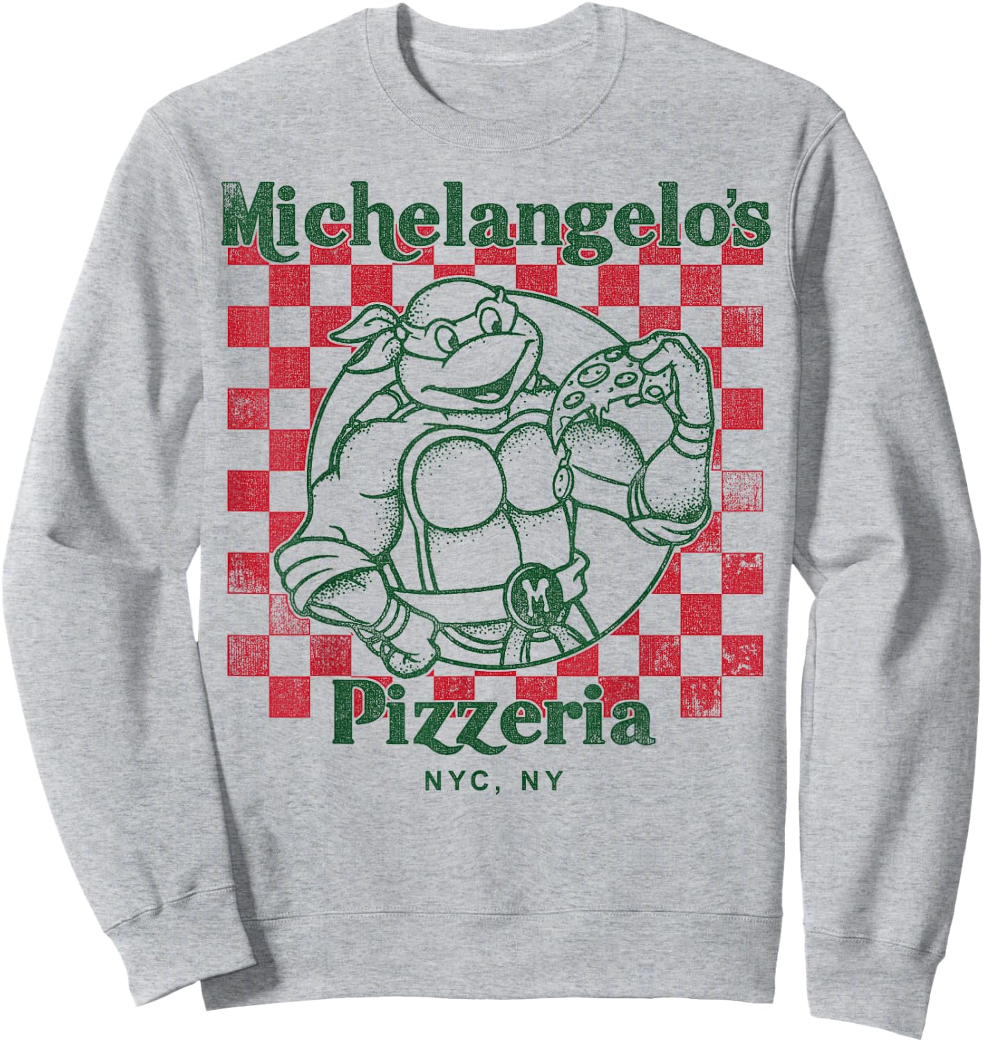 Teenage Mutant Ninja Turtles Mikeys Yummy Pizza Short Sleeve Sweatshirt - Sweatshirt | Ash