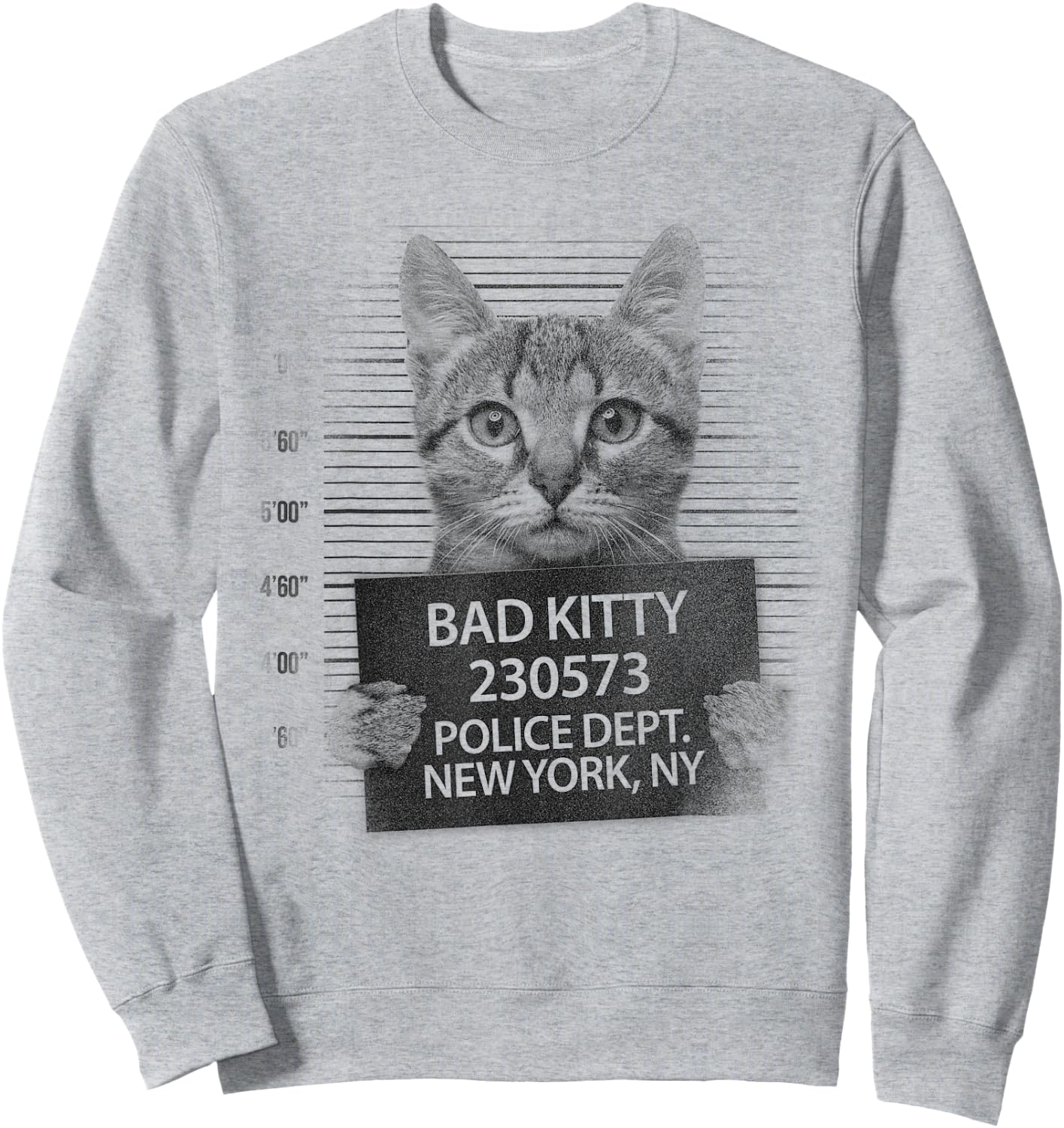 Funny Cute Bad Kitty Cat Sweatshirt - Sweatshirt | Ash