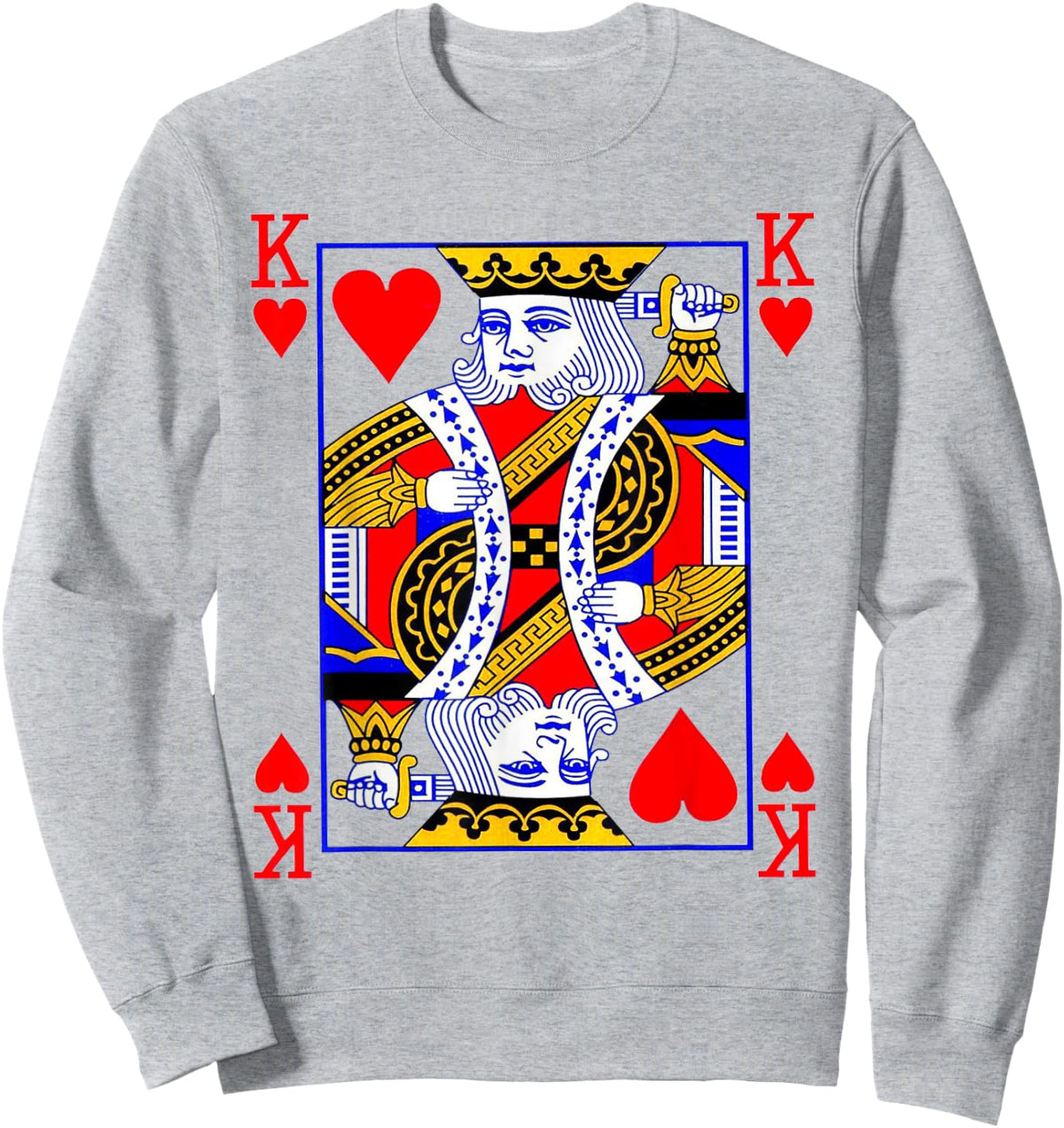 King of Hearts Playing Card Poker Card Costume Shirt Sweatshirt - Sweatshirt | Ash