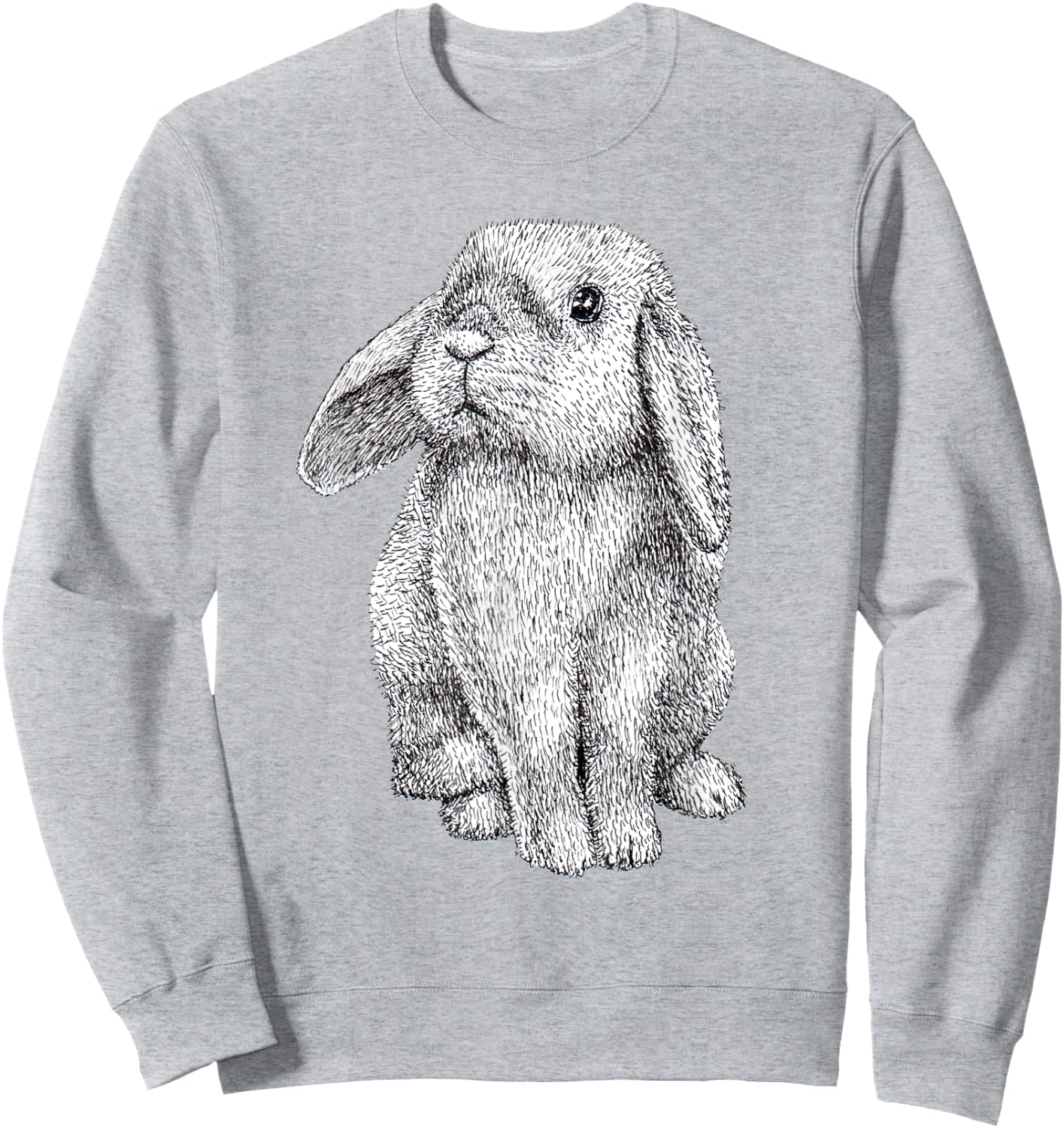 Lop Eared Bunny Rabbit Cute Sweatshirt - Sweatshirt | Ash