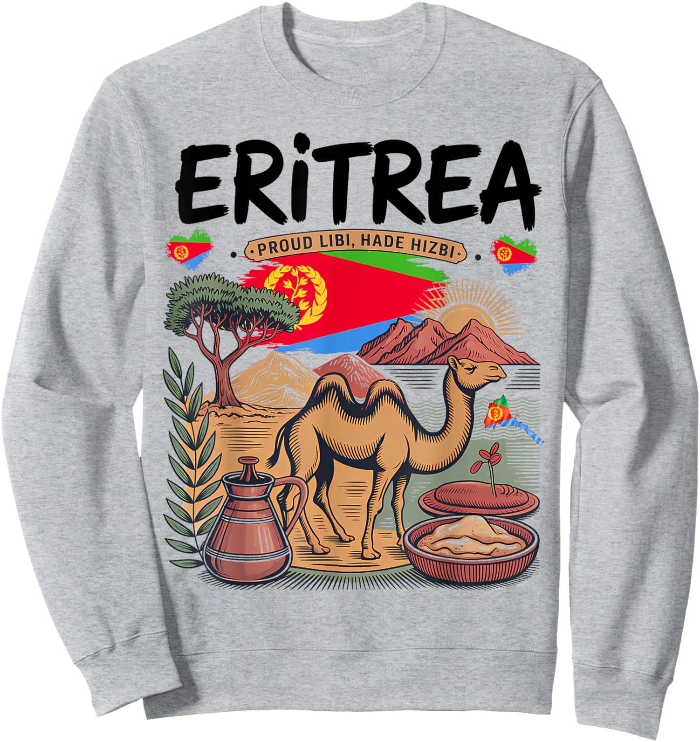 Eritrean Flag Outfit Idea Eritrea Culture Themed Sweatshirt - Sweatshirt | Ash