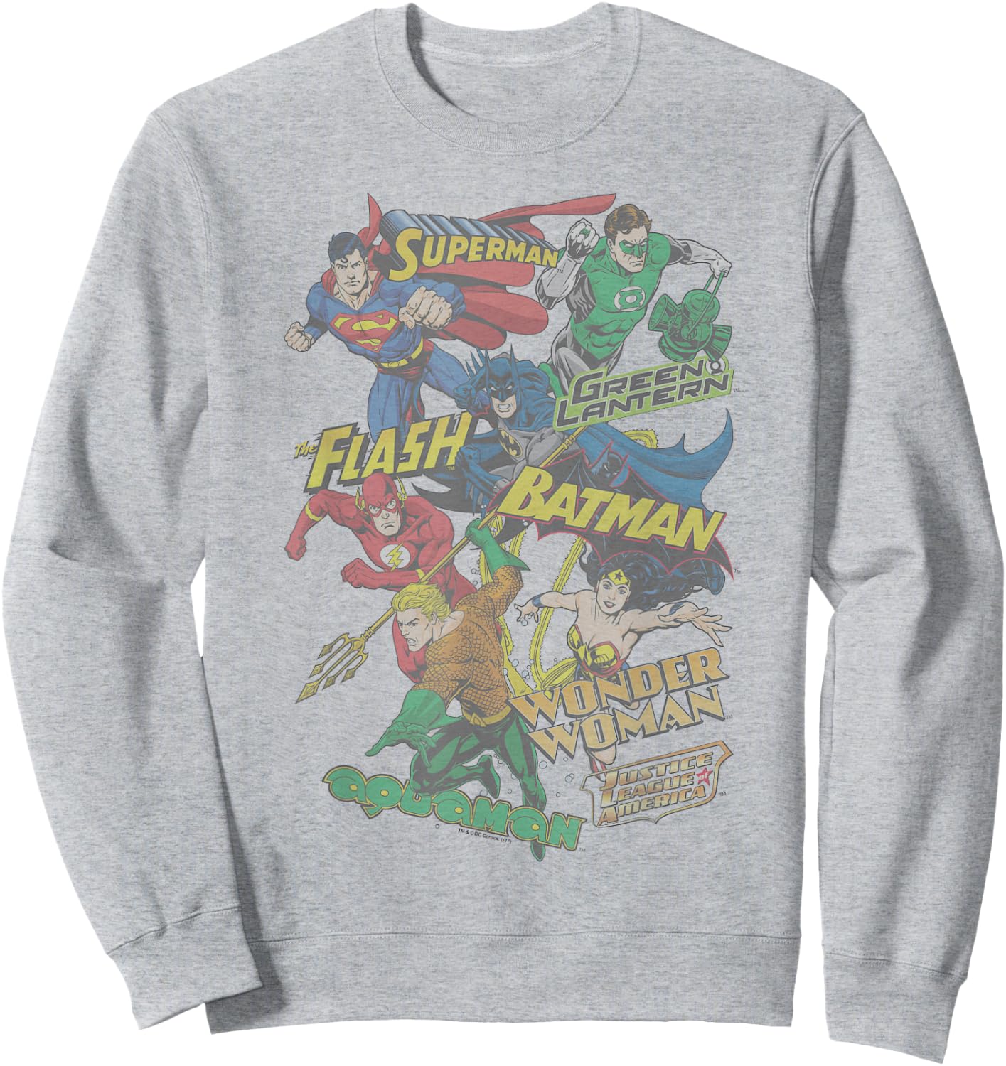 Justice League Justice Collage Sweatshirt - Sweatshirt | Ash