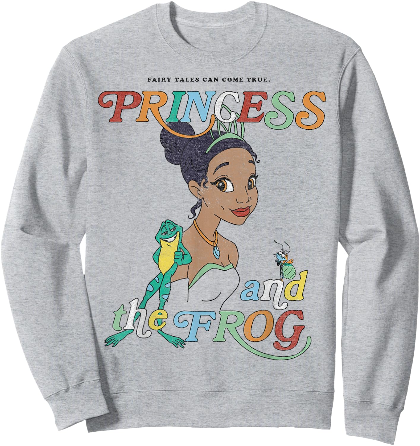 Disney Princess and The Frog Tiana and Frog Naveen Portrait Small Sweatshirt - Sweatshirt | Ash