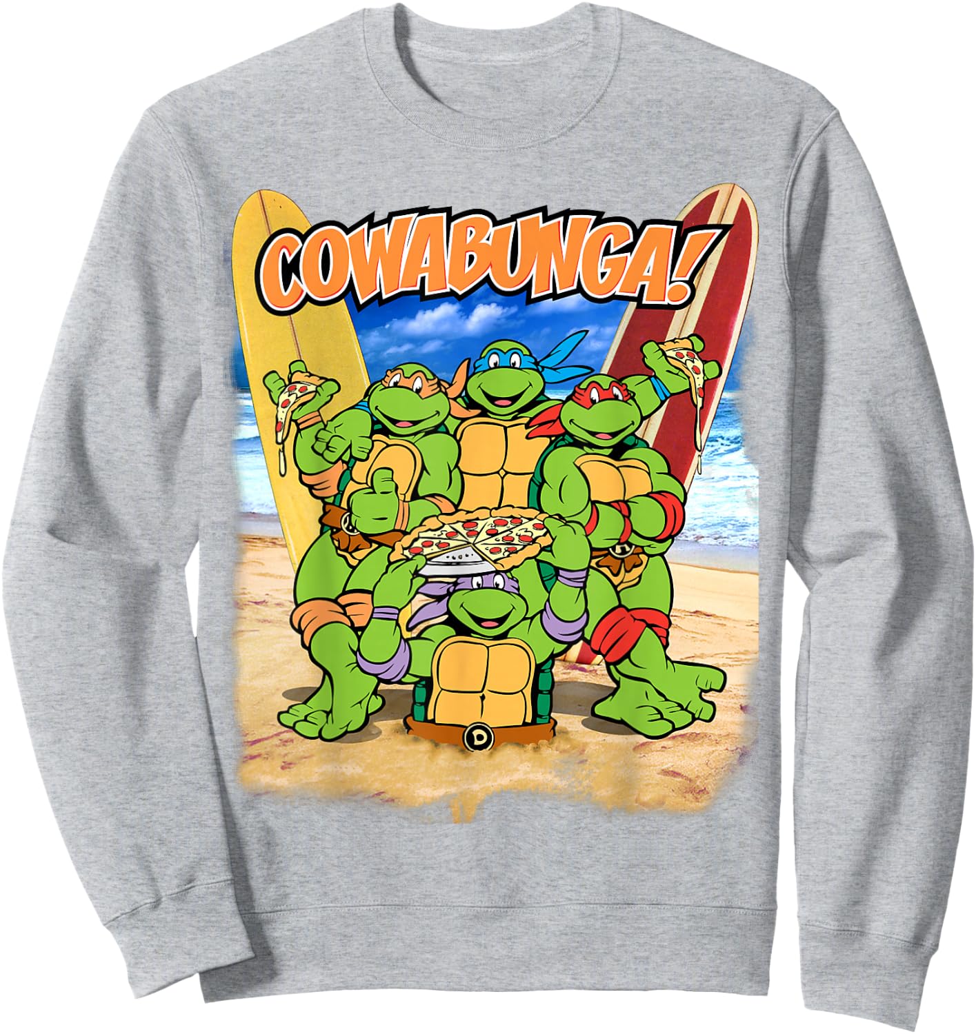 Teenage Mutant Ninja Turtles Cowabunga Beach Crew Sweatshirt - Sweatshirt | Ash