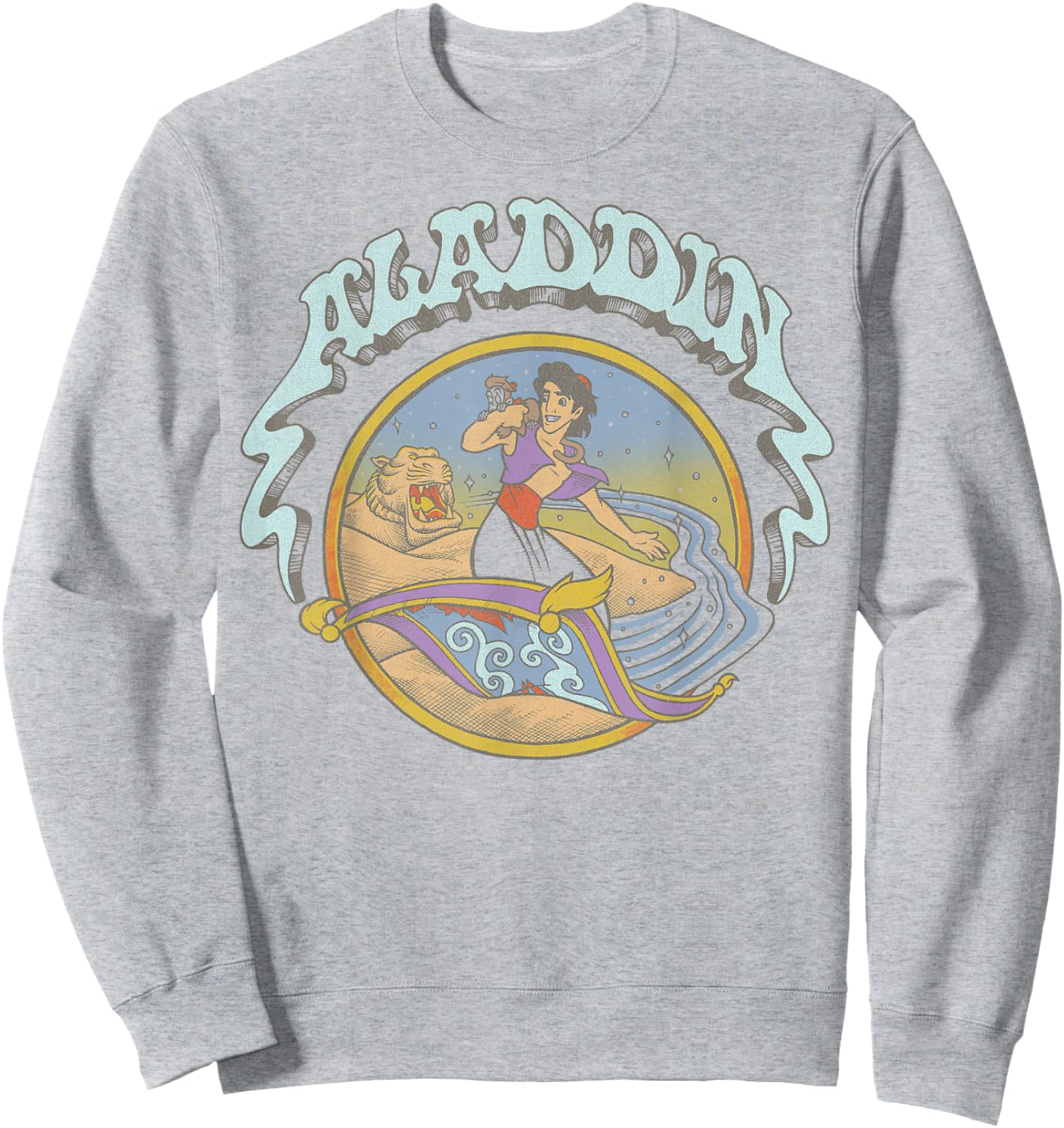Disney Aladdin and Abu Magic Carpet Surfing Sweatshirt - Sweatshirt | Ash