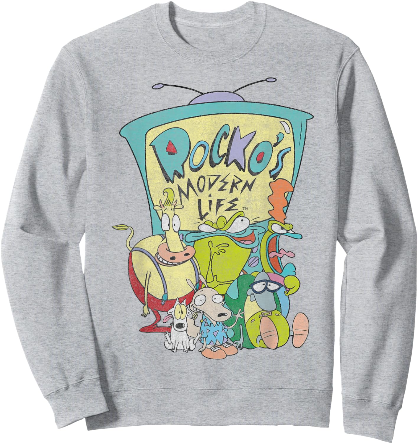 Nickelodeon Rocko's Modern Life TV Cast Sweatshirt - Sweatshirt | Ash