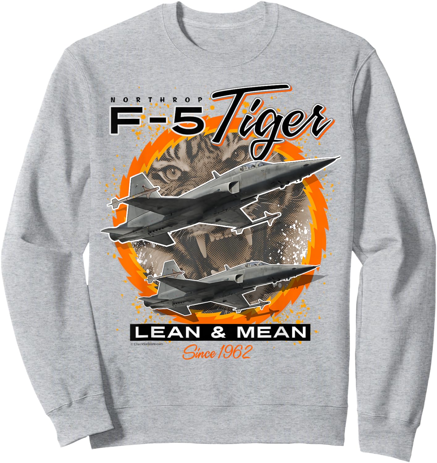 F-5 Tiger Jet Lean and Mean Since 1962 Sweatshirt - Sweatshirt | Ash