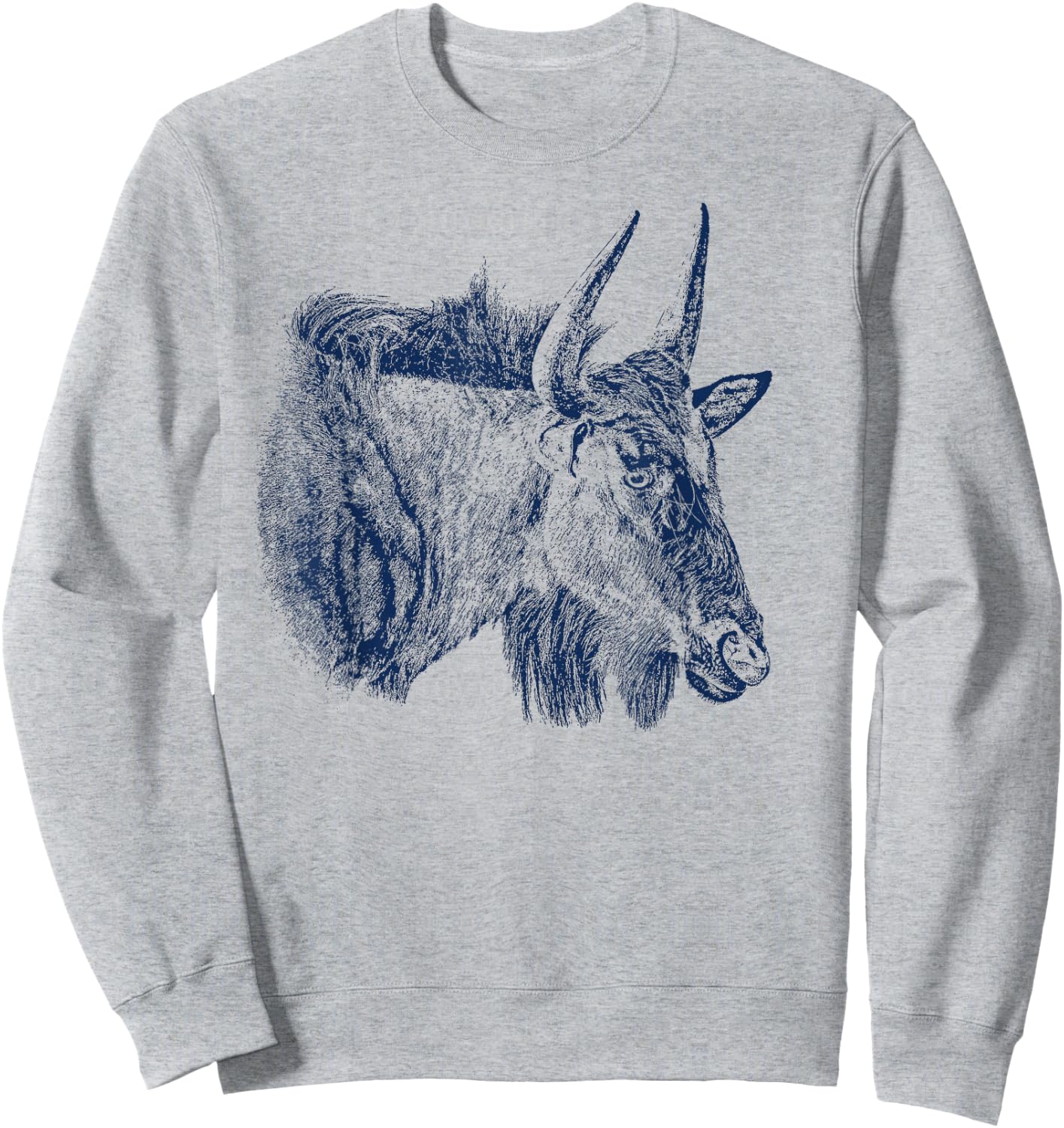Wildebeest Picture for Wildebeest and Wildlife Fans Sweatshirt - Sweatshirt | Ash
